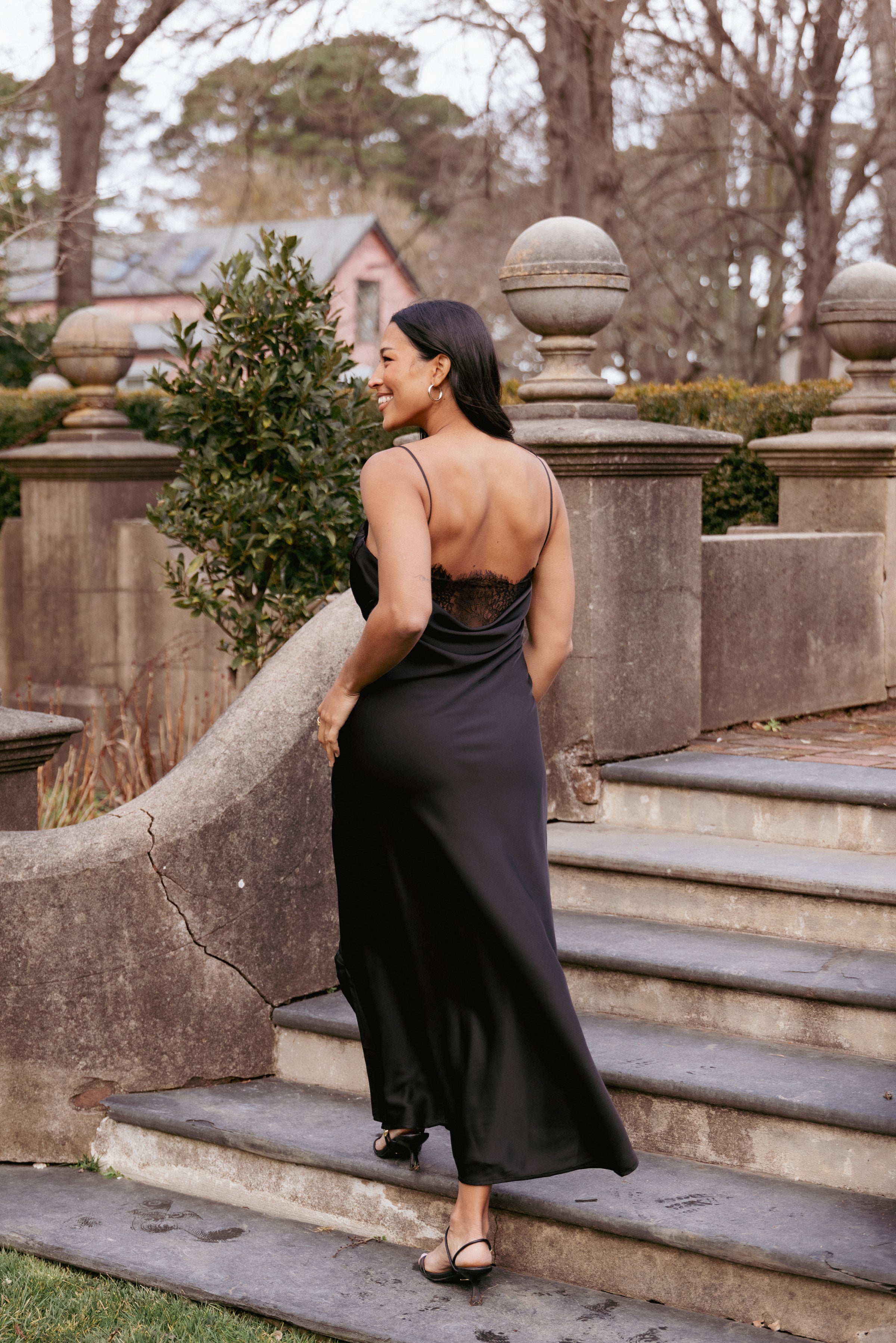 Petal and Pup USA DRESSES Evana Lace Maxi Dress - Black