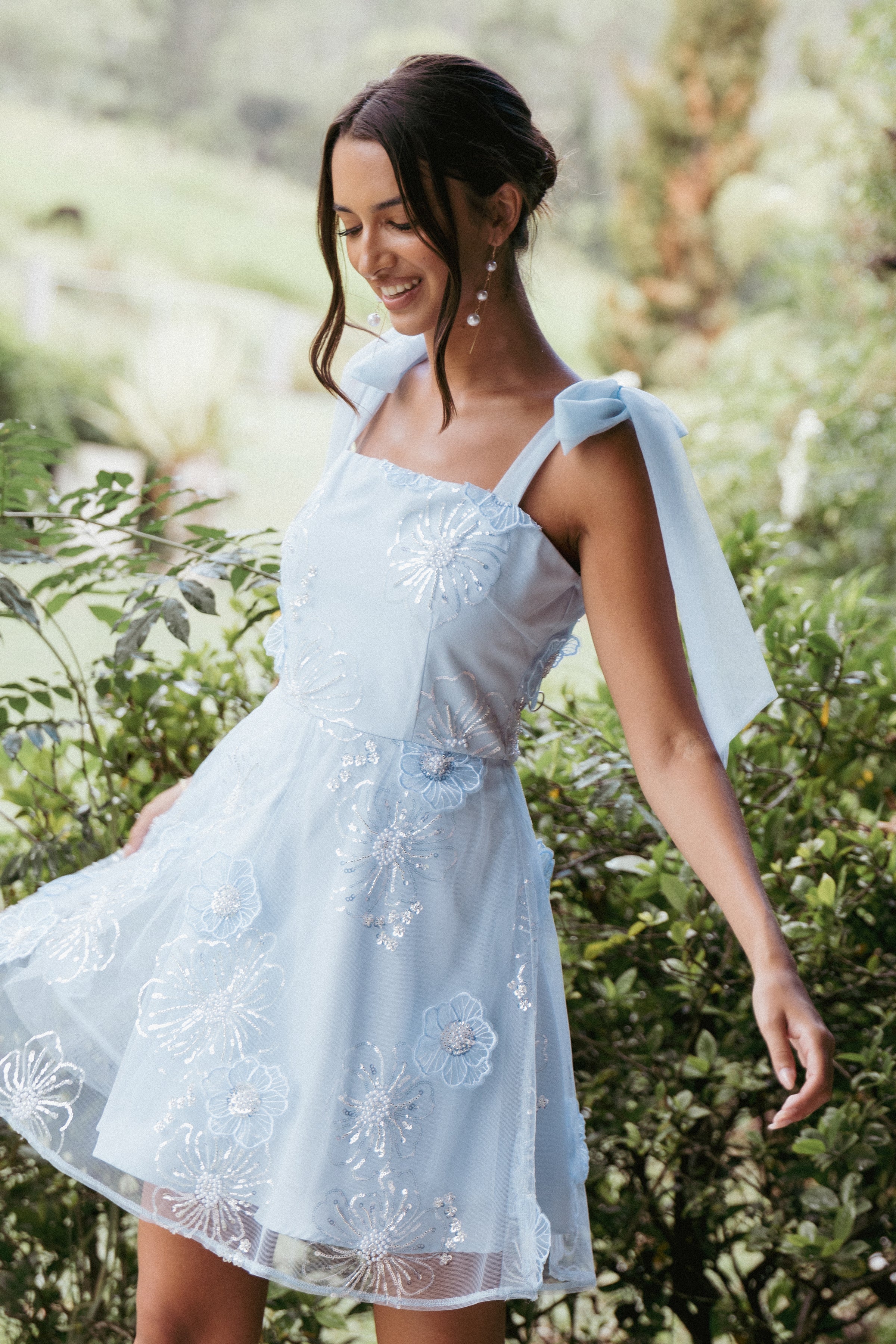 Petal and Pup USA DRESSES Evangeline Mini Dress - Blue