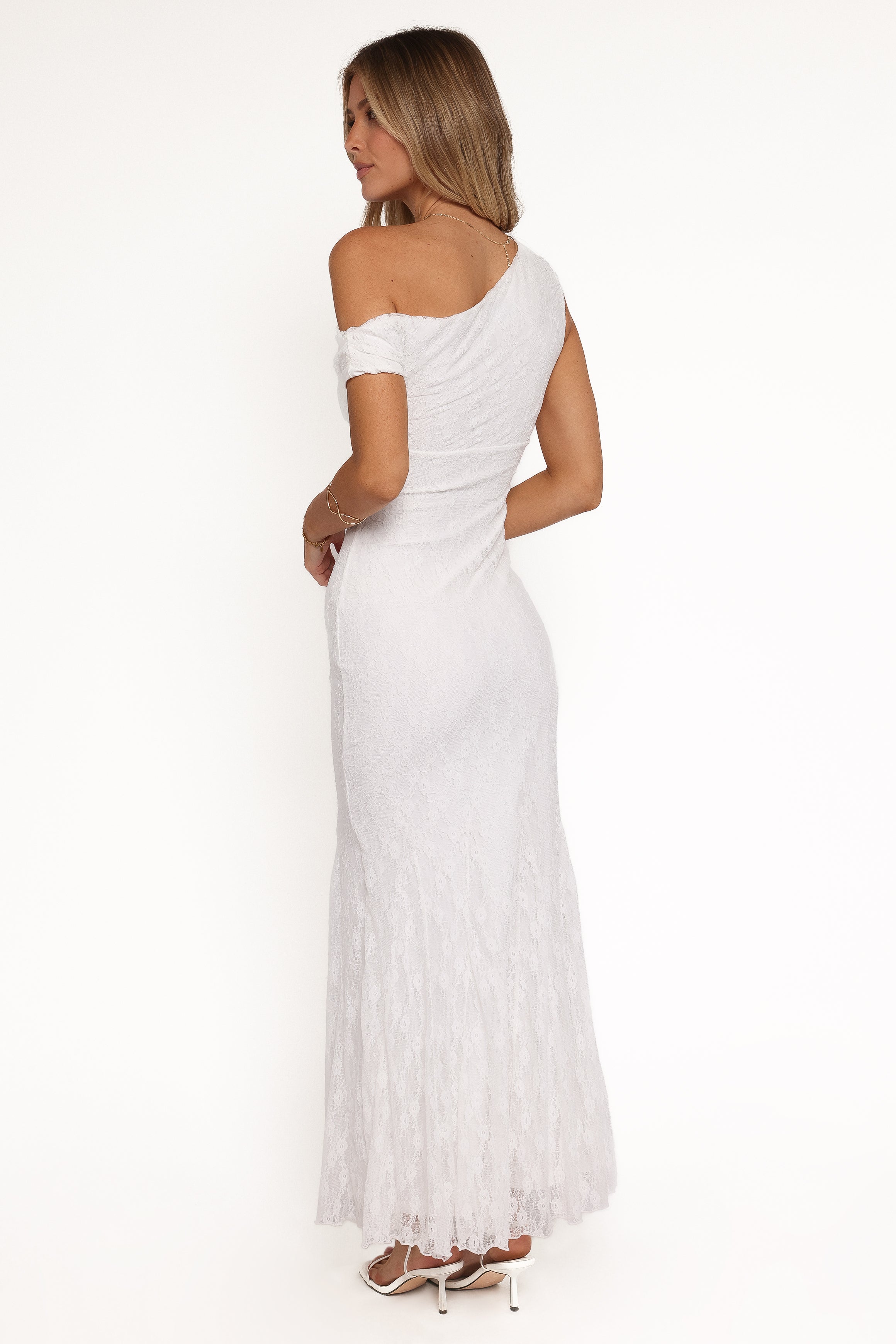 Petal and Pup USA DRESSES Evelon Off Shoulder Maxi Dress - White