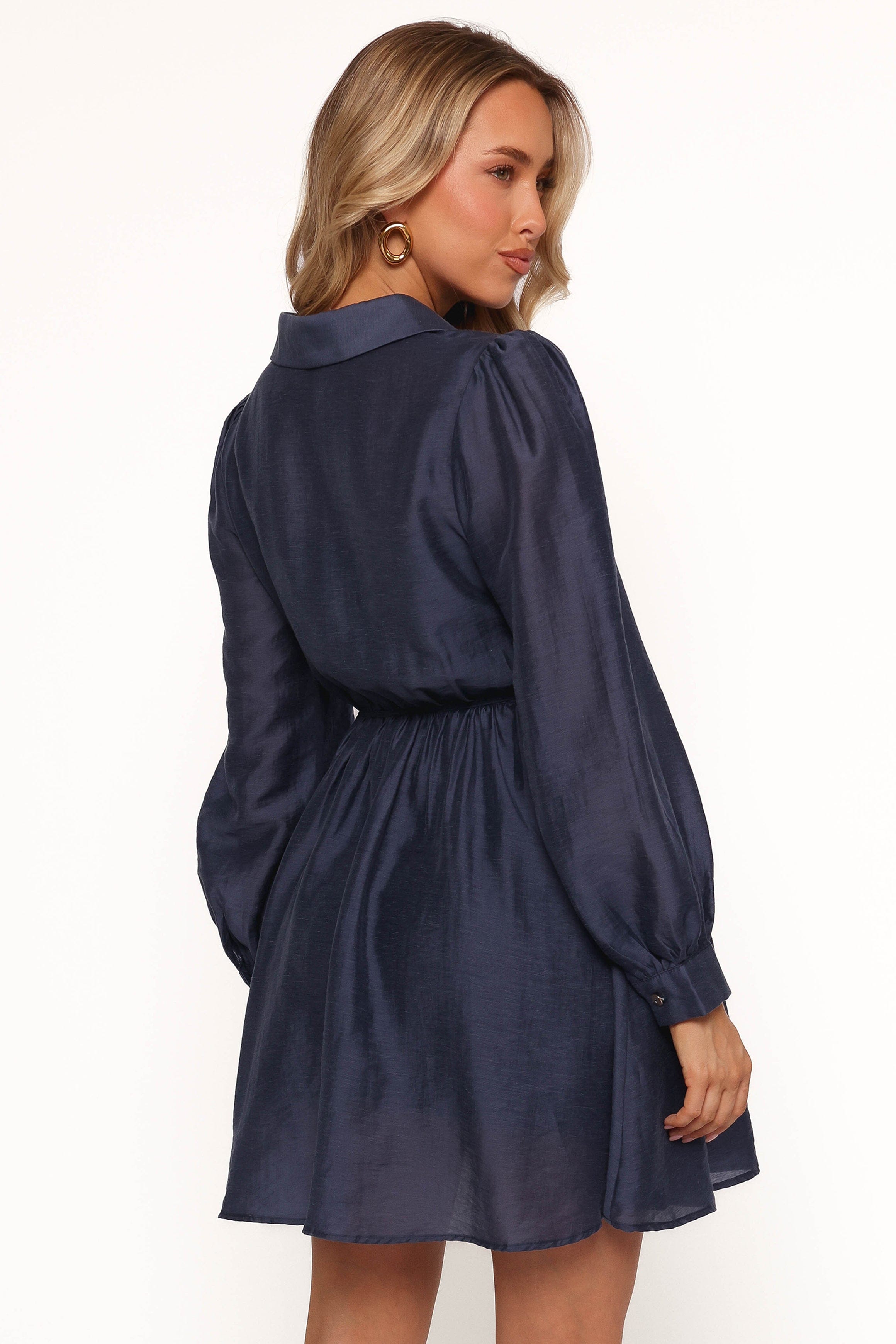 Petal and Pup USA DRESSES Everett Long Sleeve Mini Dress - Navy