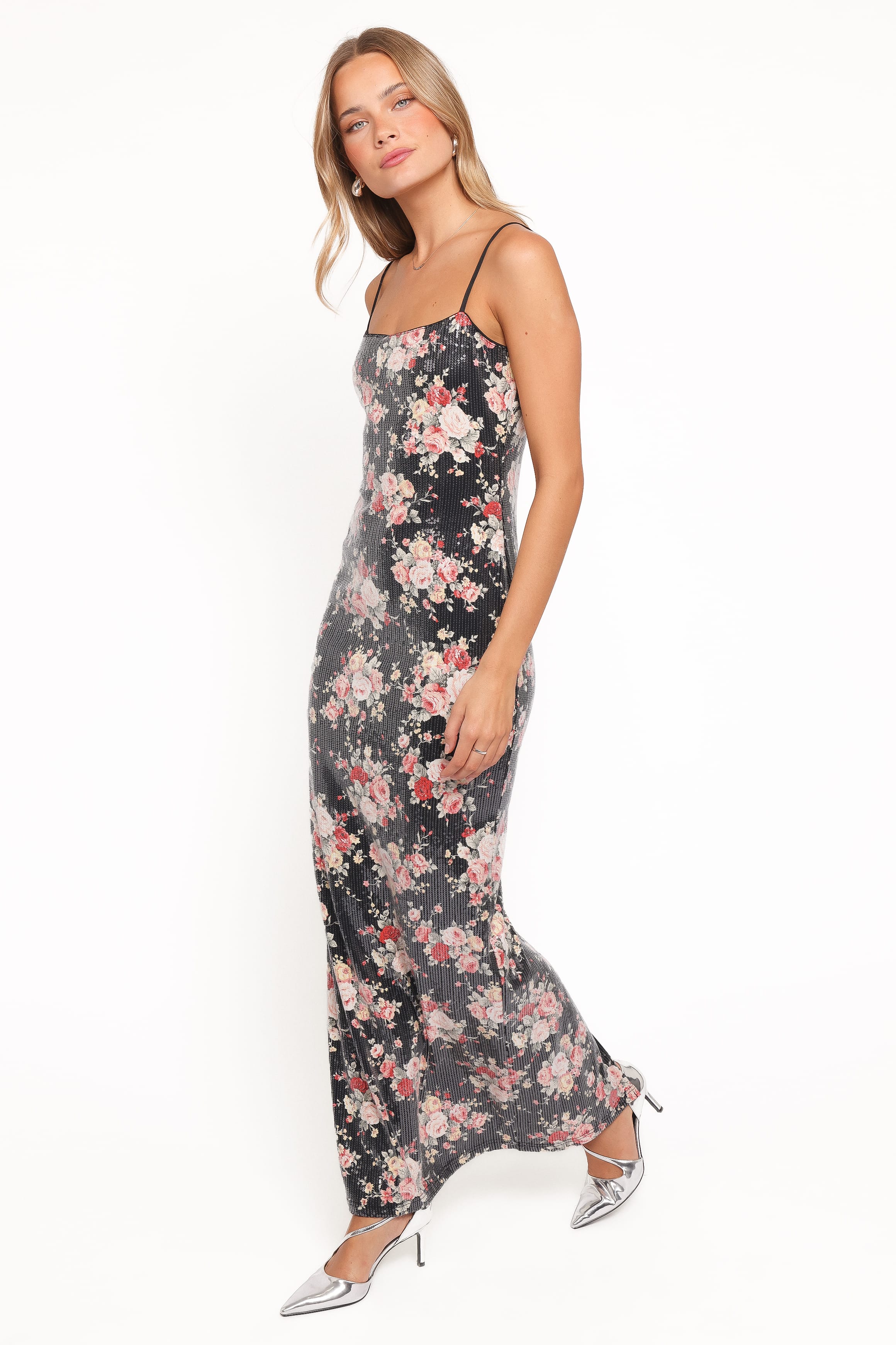Petal and Pup USA DRESSES Everlee Maxi Dress - Floral Sequin