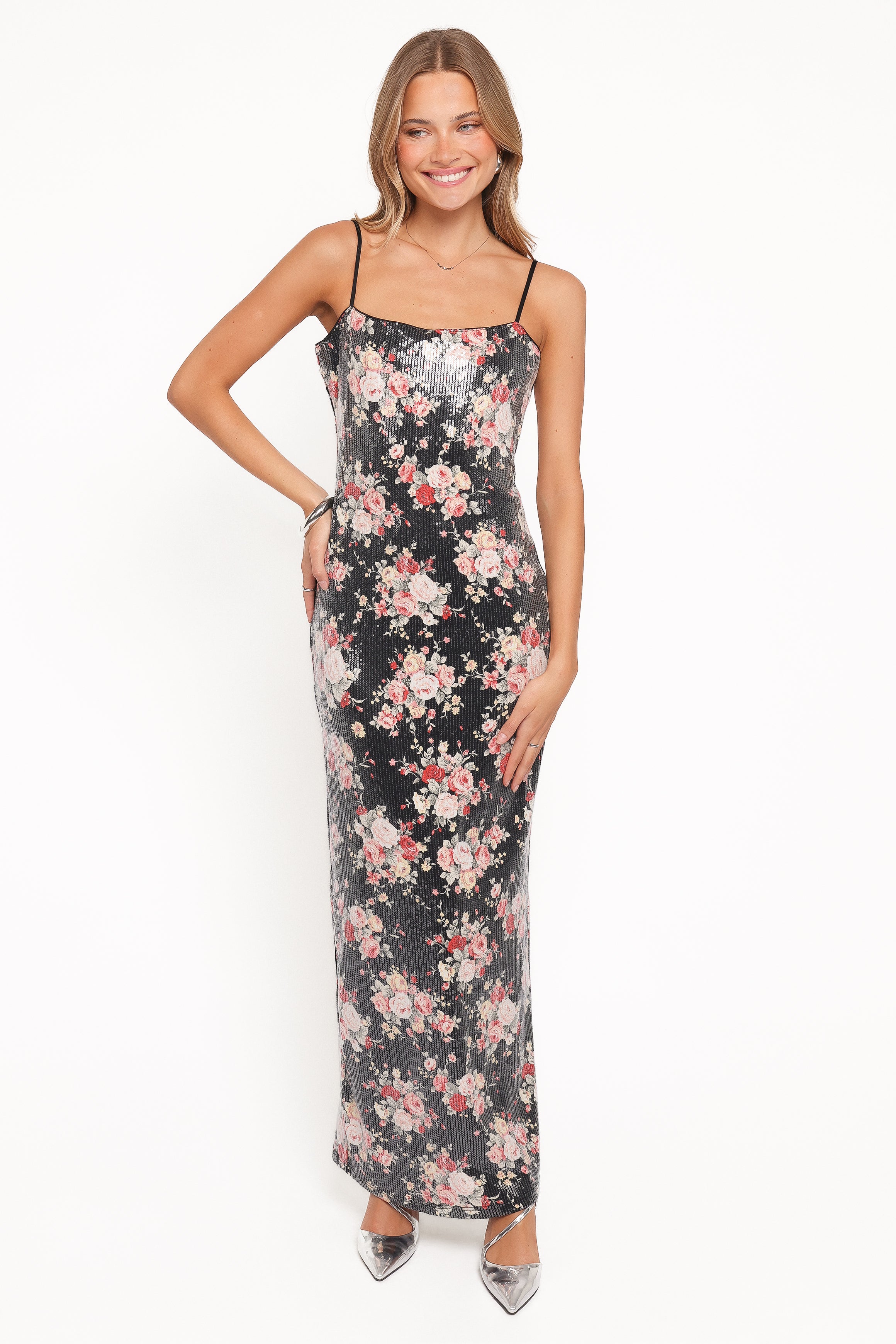 Petal and Pup USA DRESSES Everlee Maxi Dress - Floral Sequin