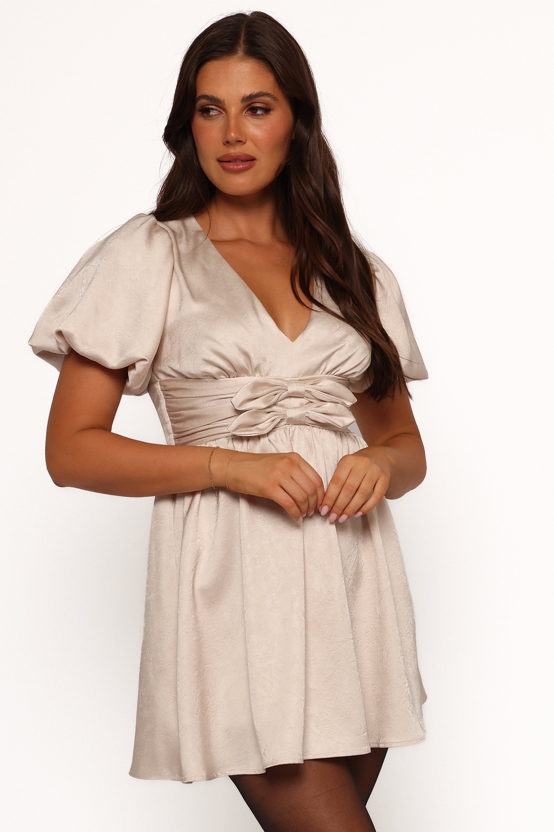 Petal and Pup USA DRESSES Everton Mini Dress - Beige