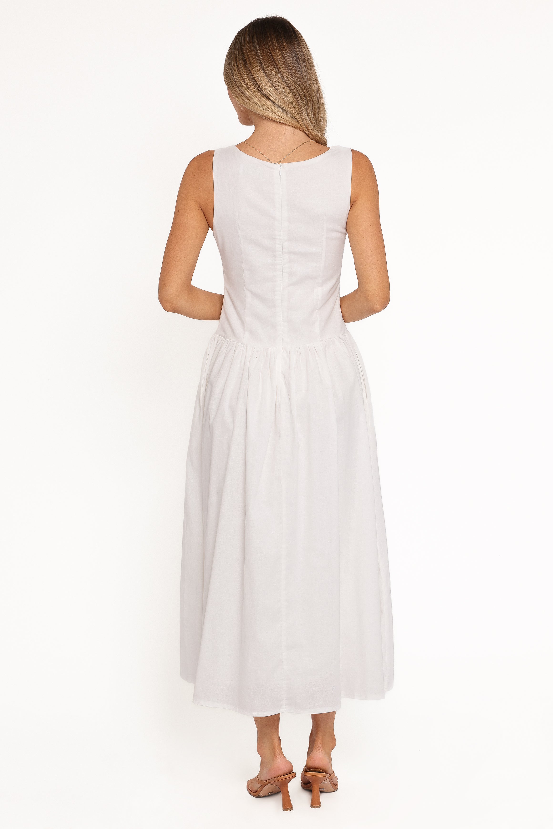 Petal and Pup USA DRESSES Evie Button Front Maxi Dress - White