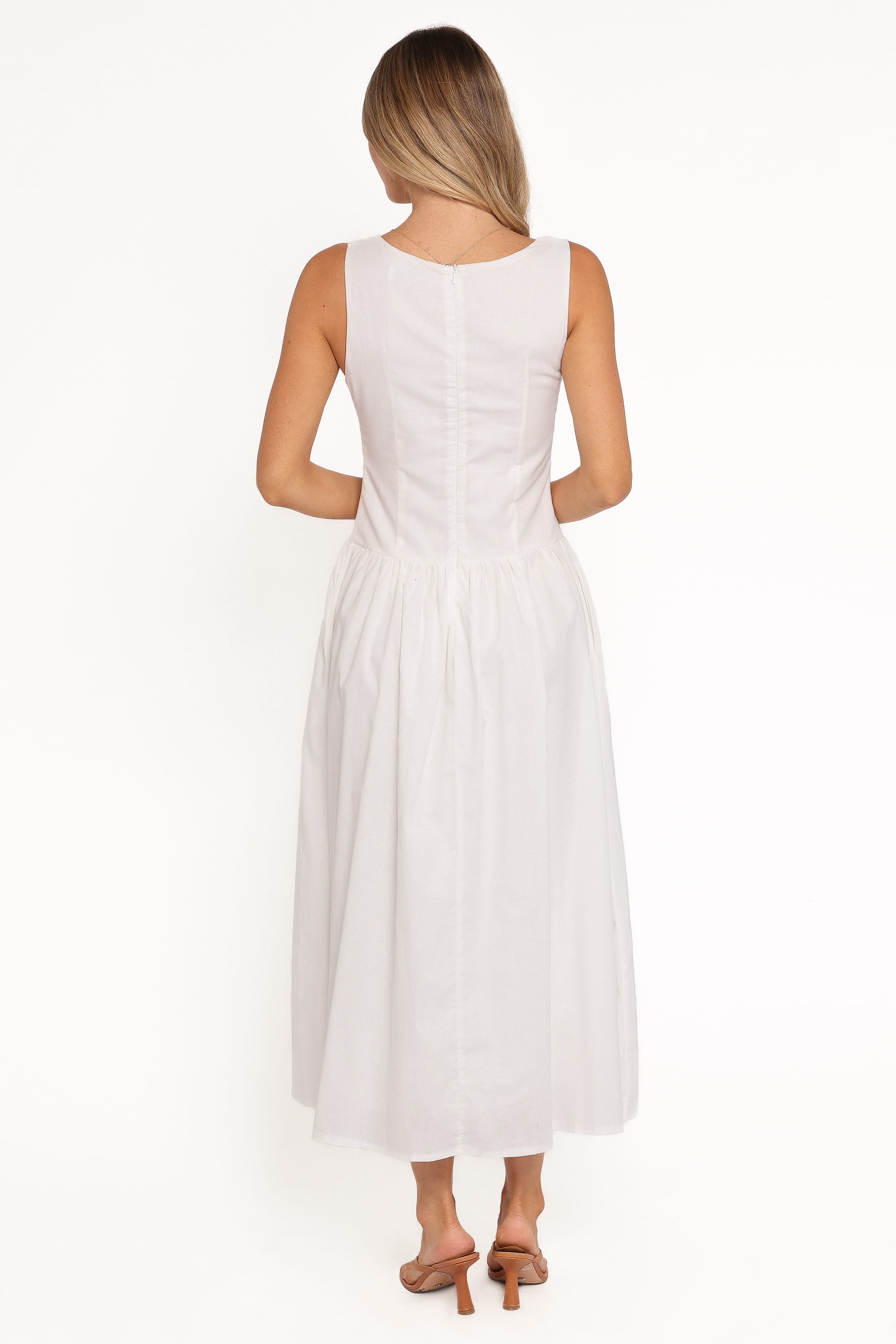 Petal and Pup USA DRESSES Evie Button Front Maxi Dress - White