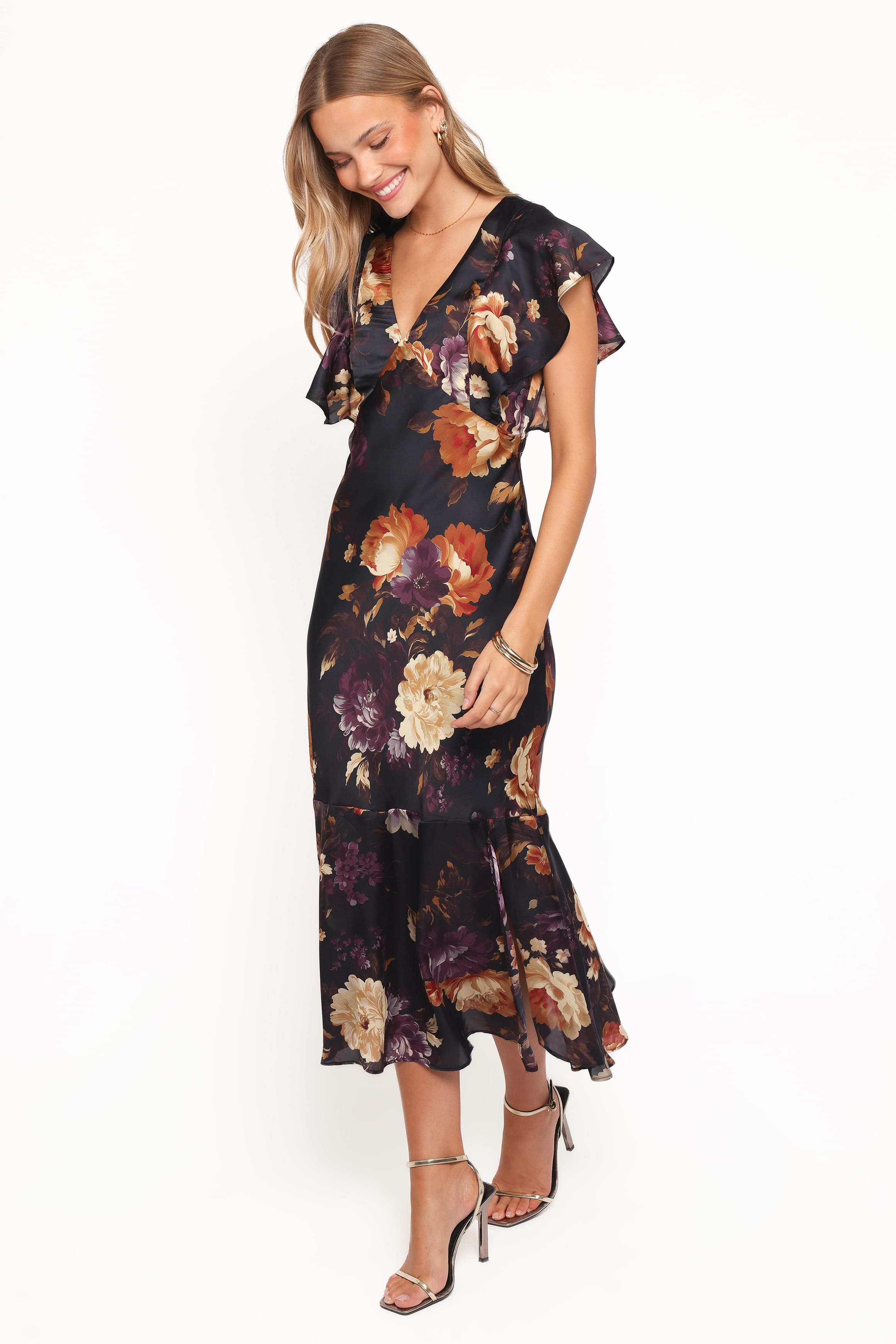 Petal and Pup USA DRESSES Evonne Midi Dress - Nightfall Floral