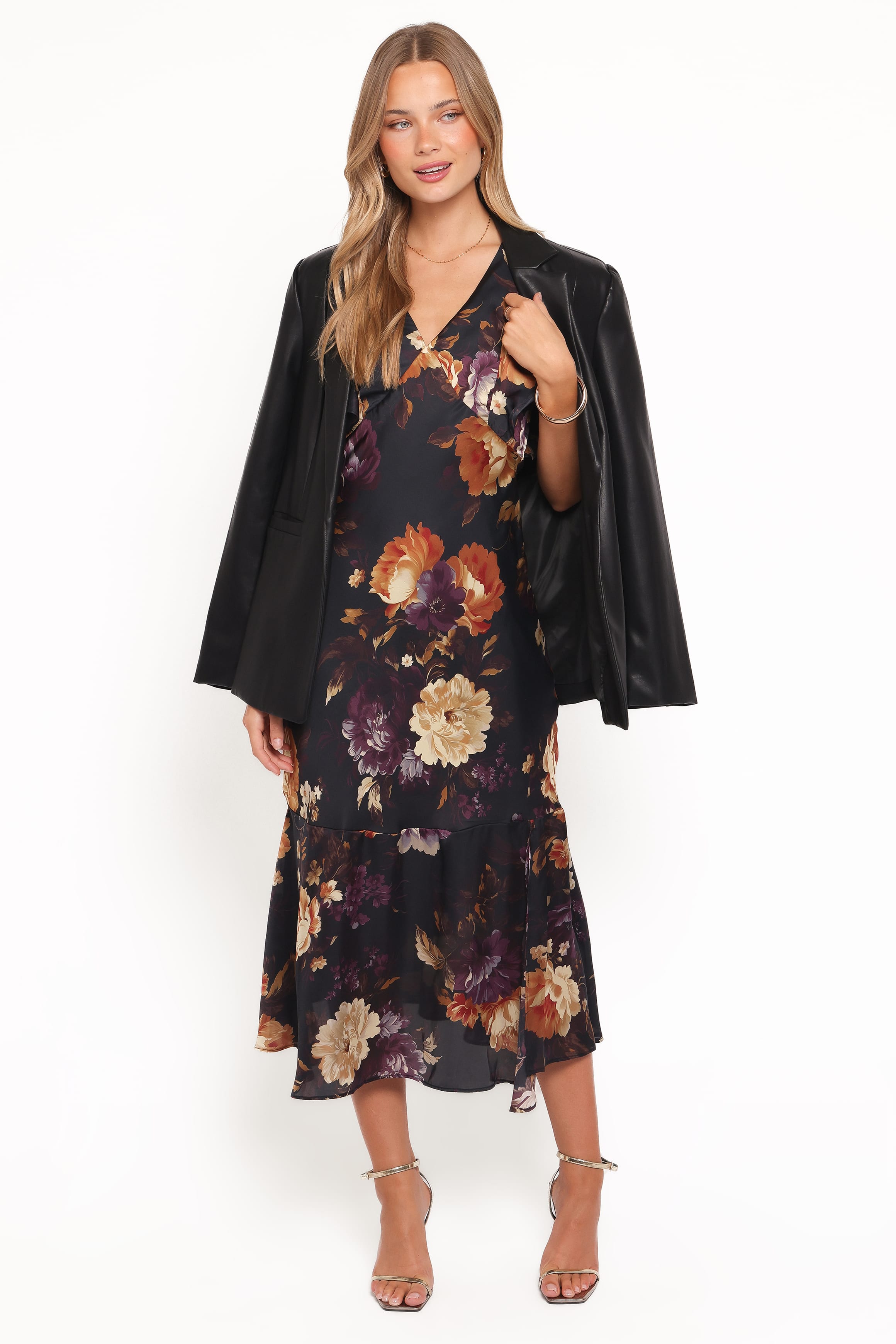 Petal and Pup USA DRESSES Evonne Midi Dress - Nightfall Floral