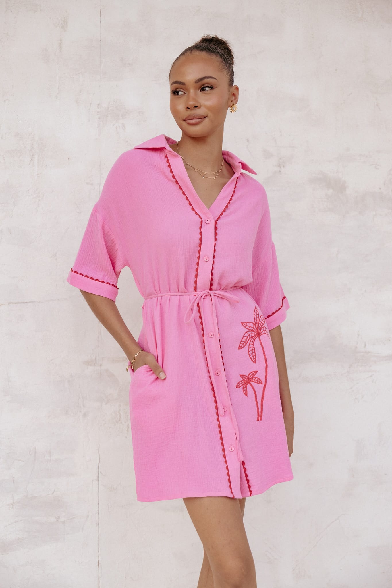 Petal and Pup USA DRESSES Fabiola Mini Dress - Pink (Hold for Amazon)