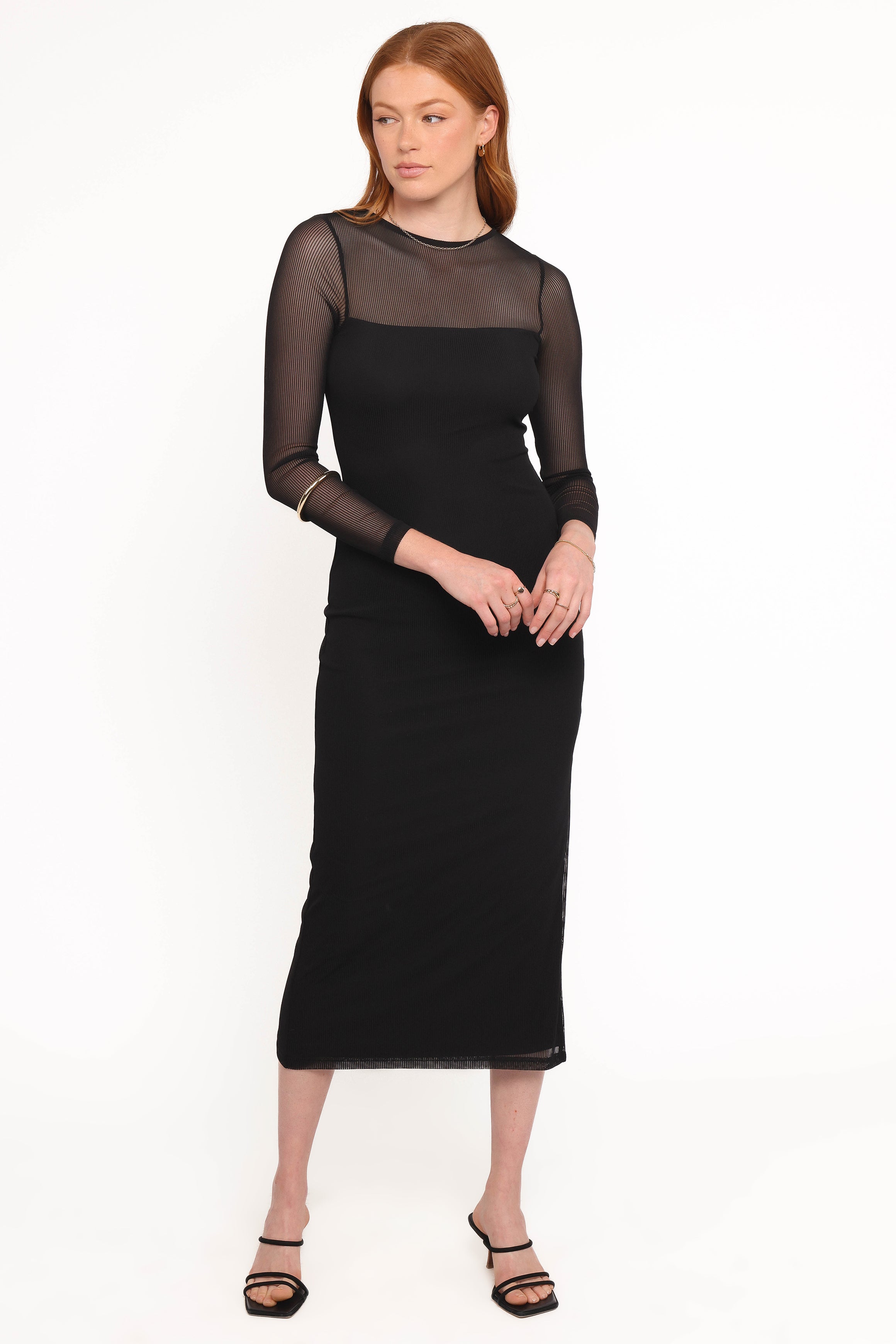 Petal and Pup USA DRESSES Famille Midi Dress - Black