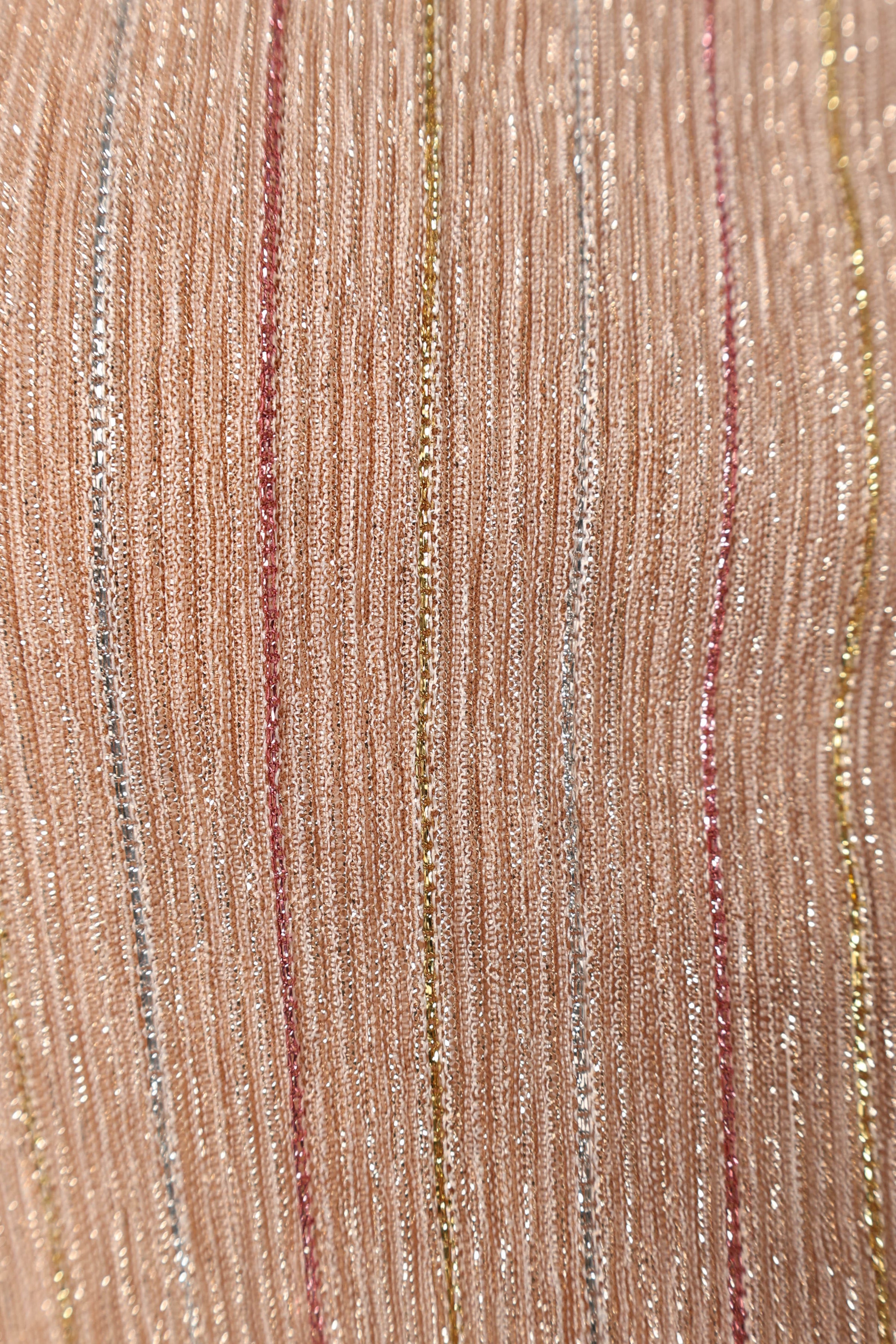 Petal and Pup USA DRESSES Farley Strapless Maxi Dress - Rose Gold Stripe