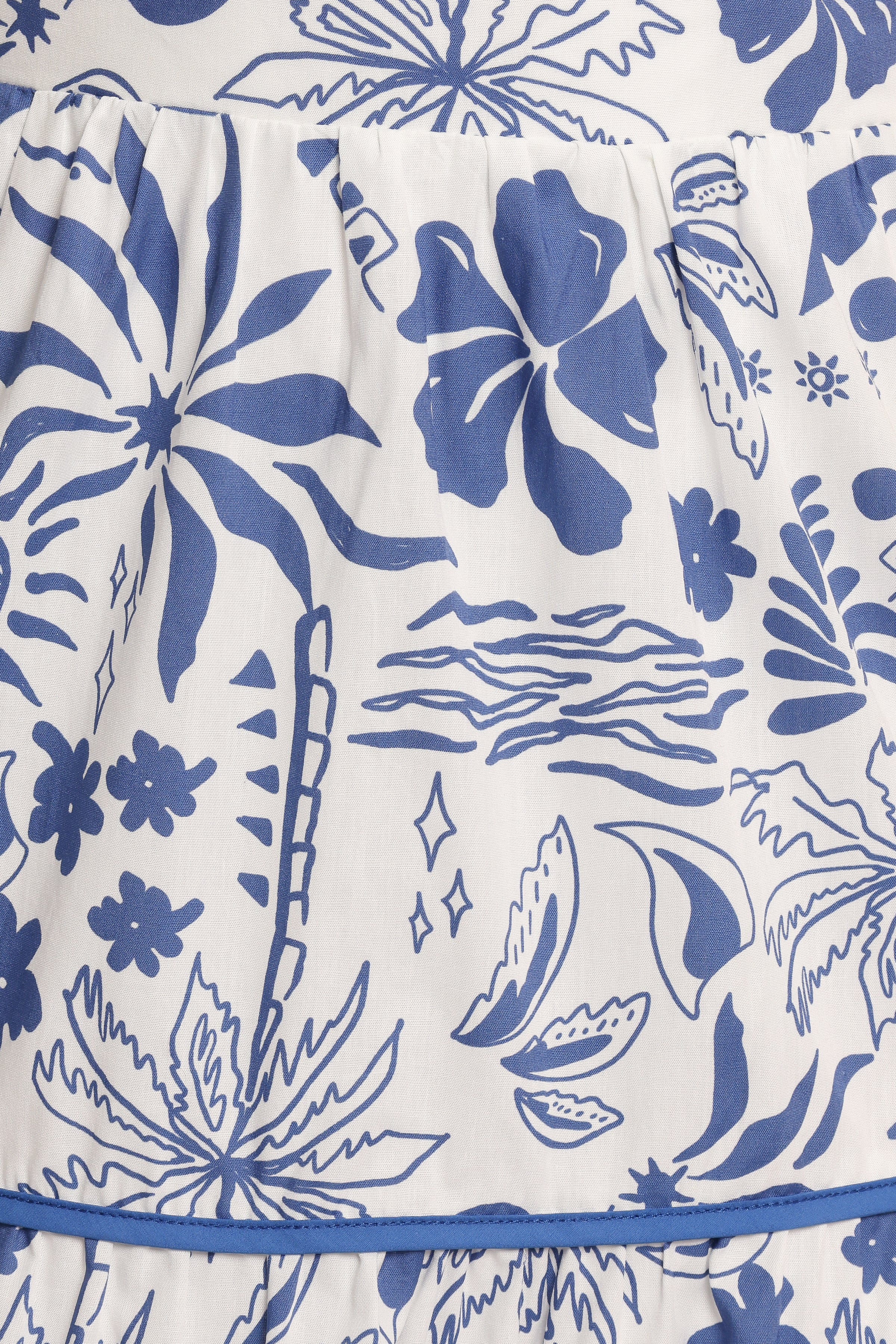 Petal and Pup USA DRESSES Fernanda Halterneck Maxi Dress - Blue Tropical