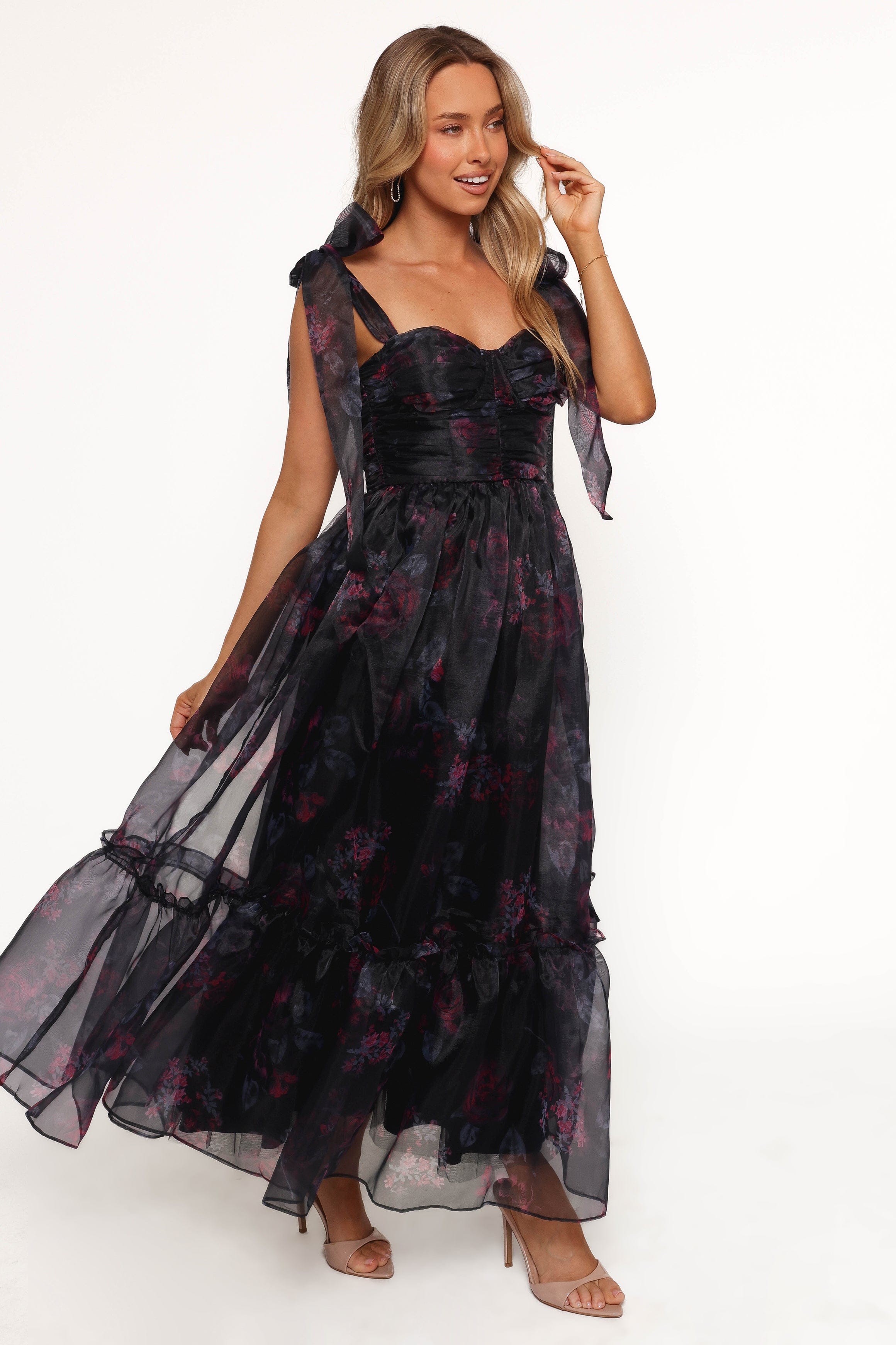 Petal and Pup USA DRESSES Floret Midi Dress - Dark Floral