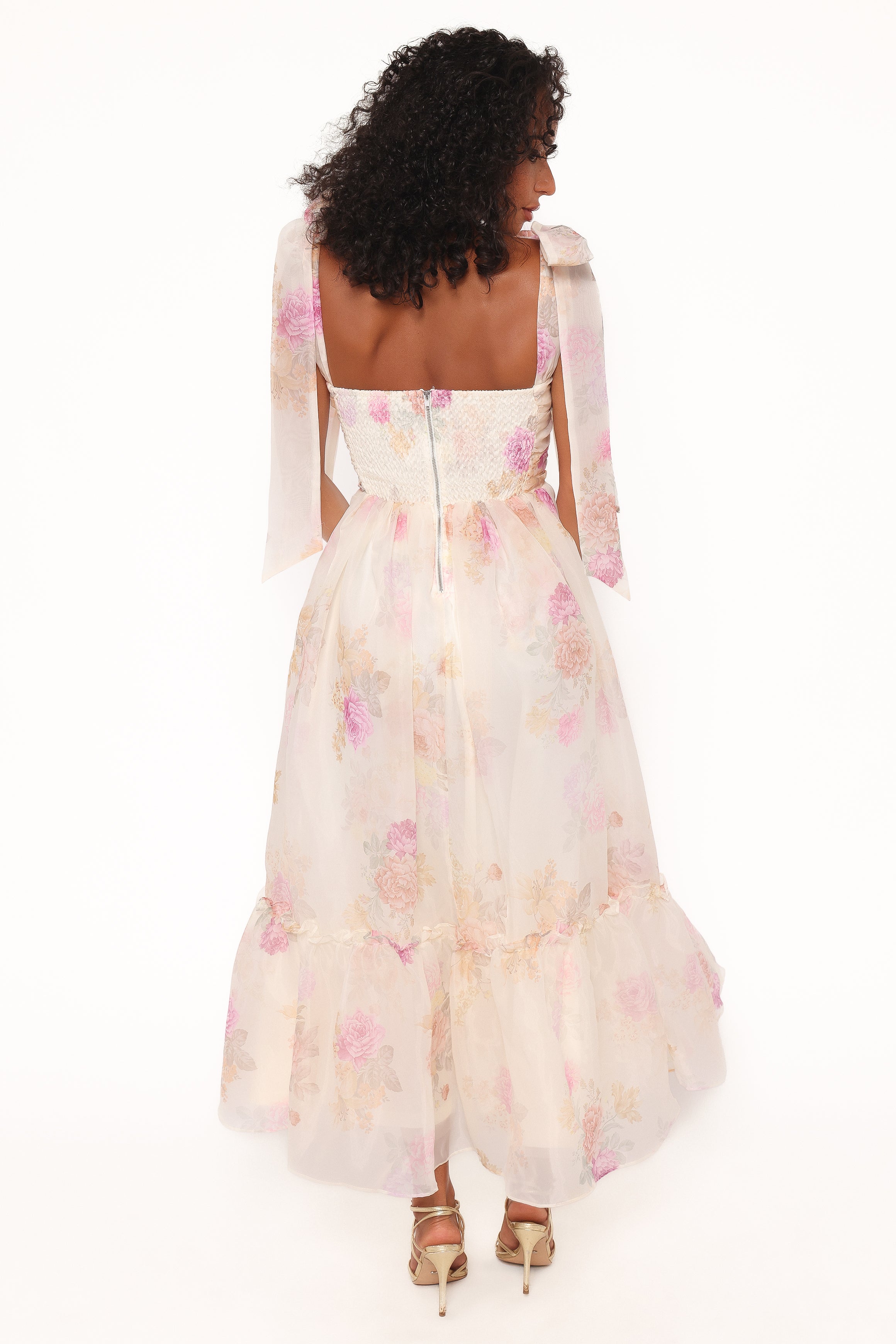 Petal and Pup USA DRESSES Floret Midi Dress - Yellow Floral