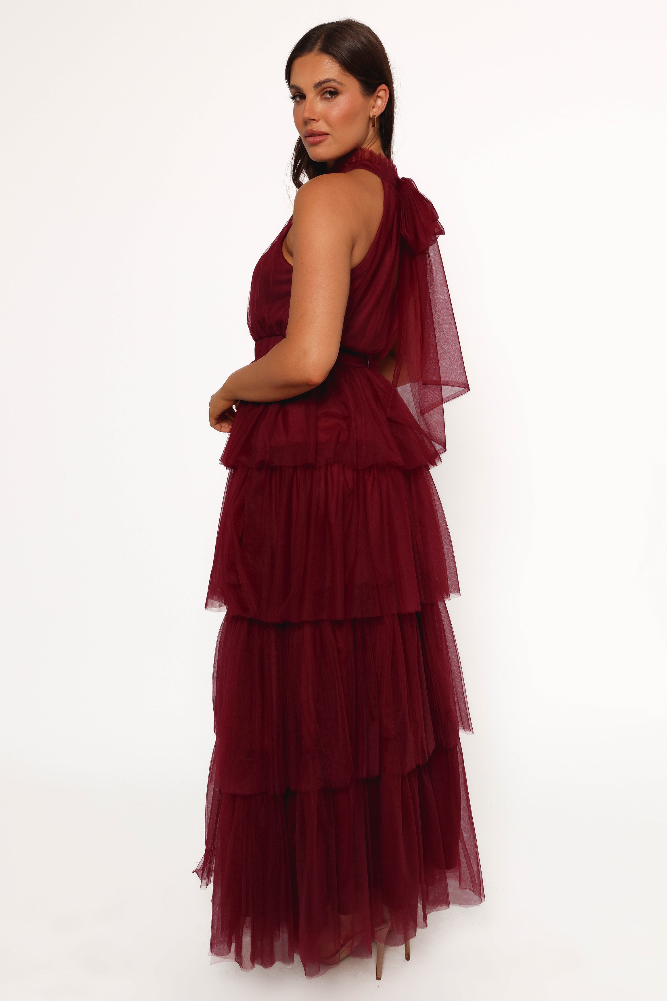 Petal and Pup USA DRESSES Frances Halterneck Maxi Dress - Wine