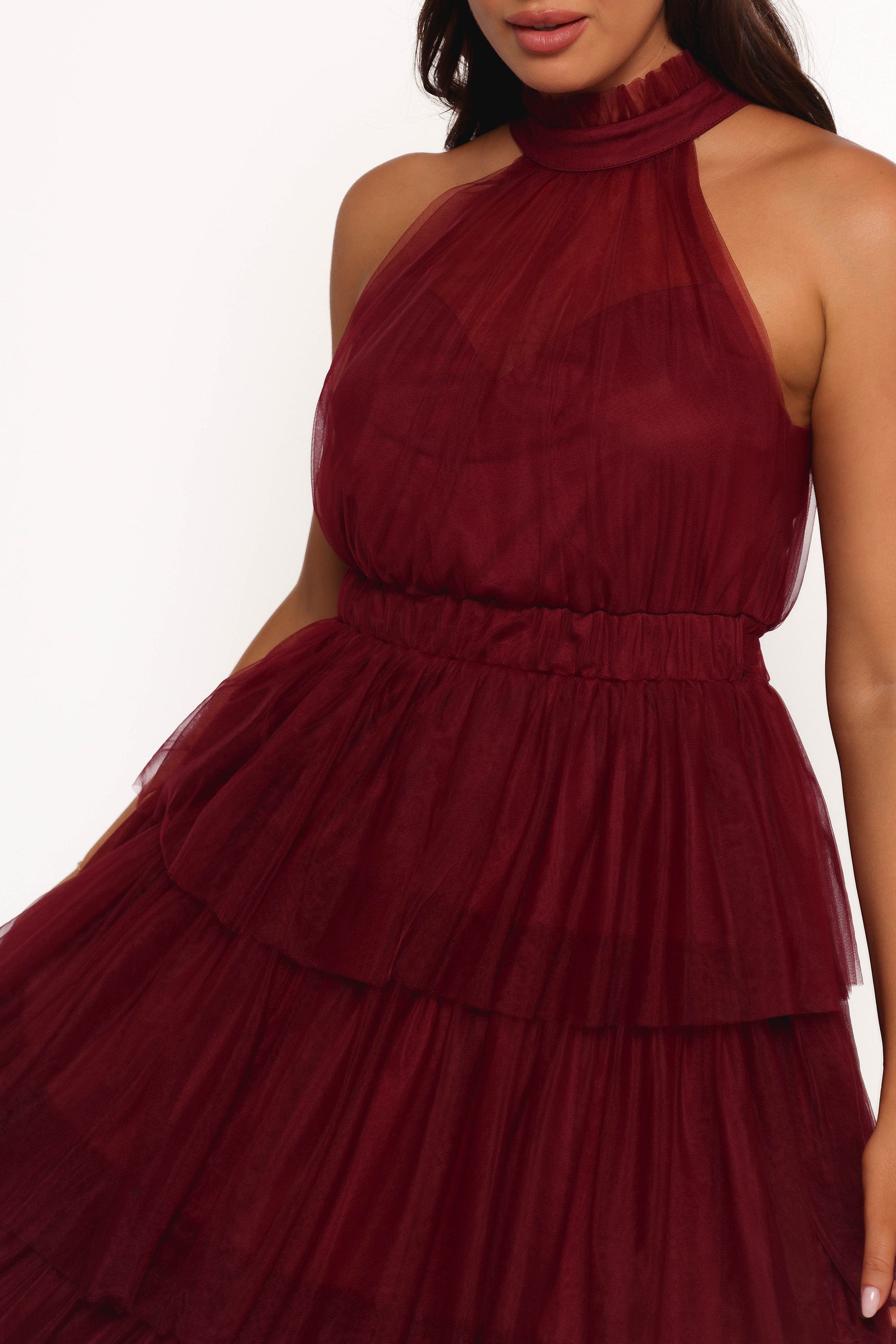 Petal and Pup USA DRESSES Frances Halterneck Maxi Dress - Wine