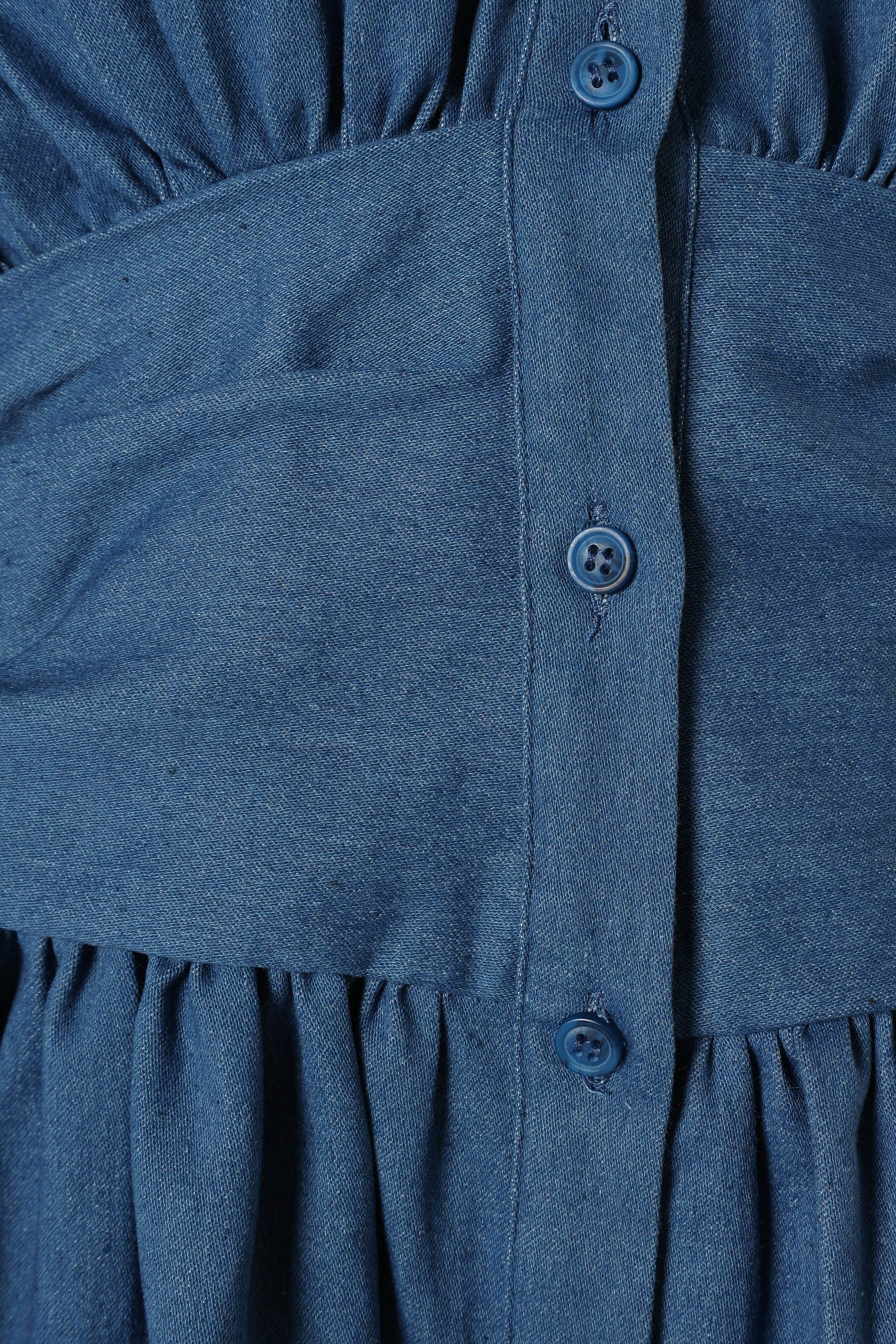 Petal and Pup USA DRESSES Francis Long Sleeve Mini Dress - Blue Denim