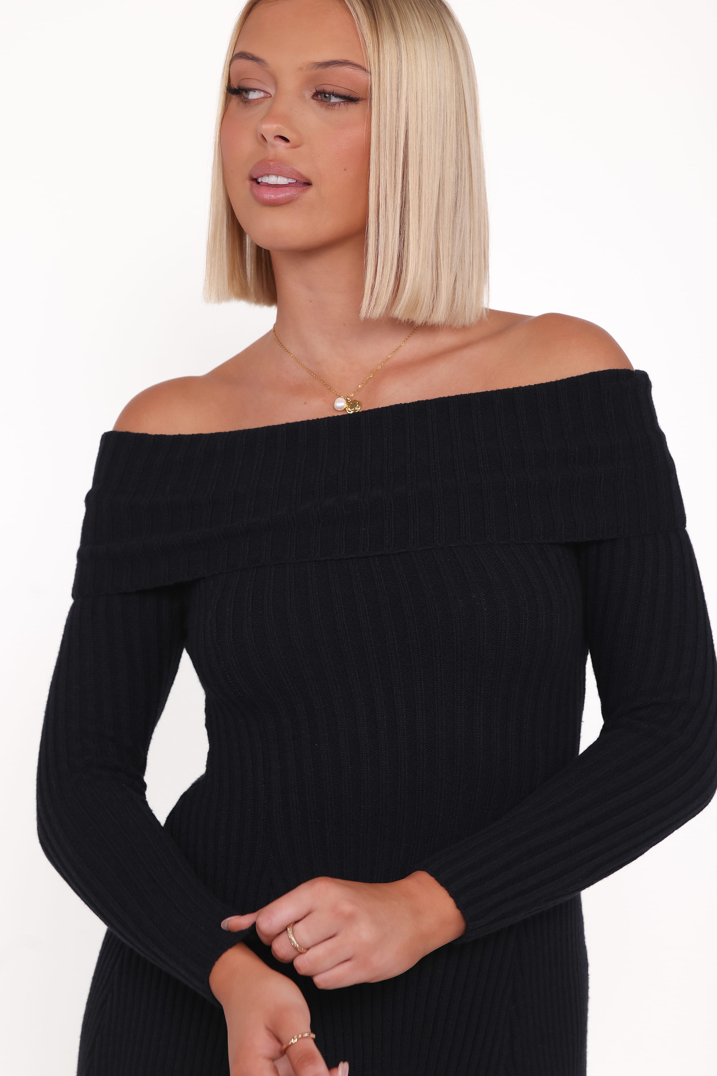 Petal and Pup USA DRESSES Francisco Long Sleeve Mini Dress - Black