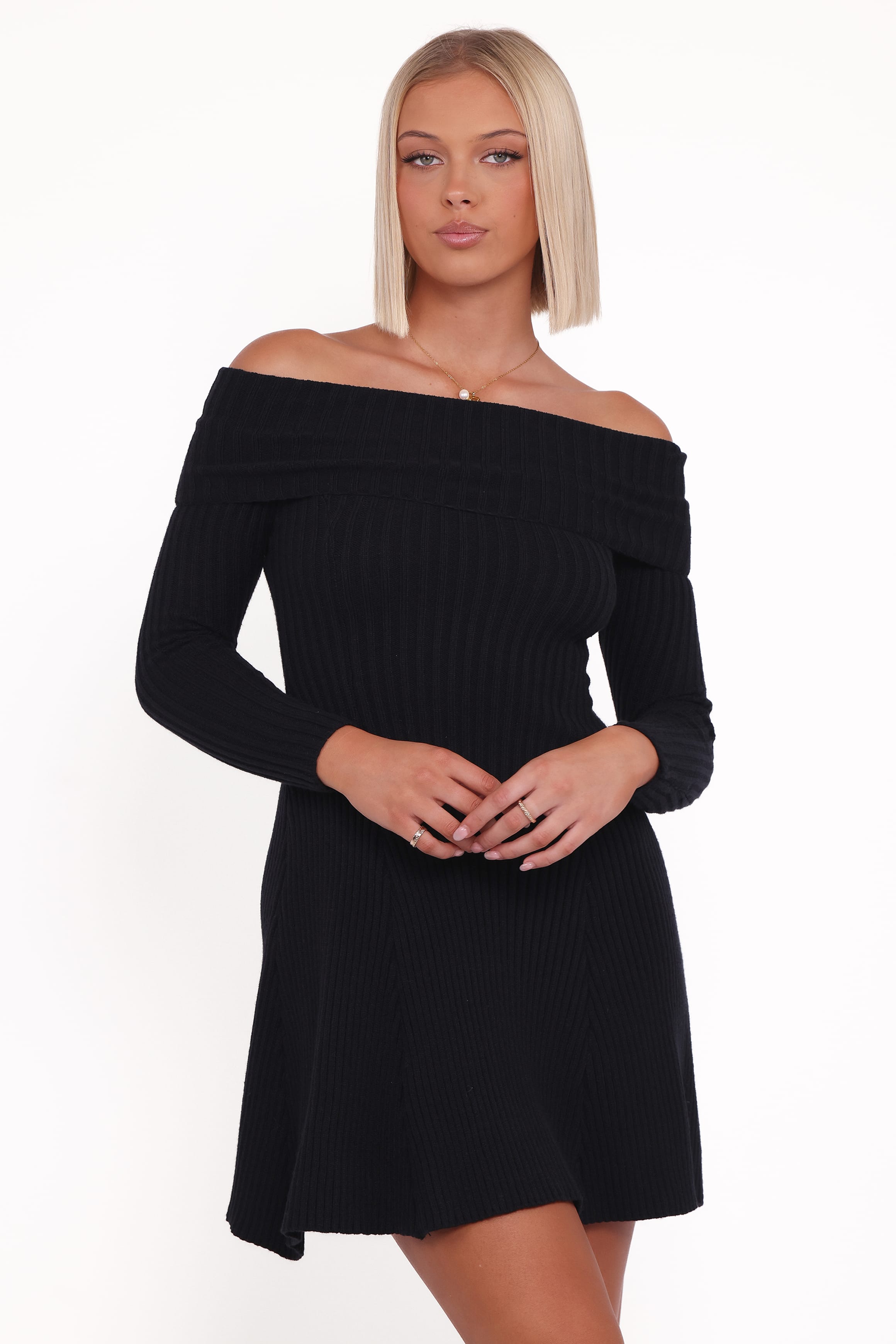 Petal and Pup USA DRESSES Francisco Long Sleeve Mini Dress - Black