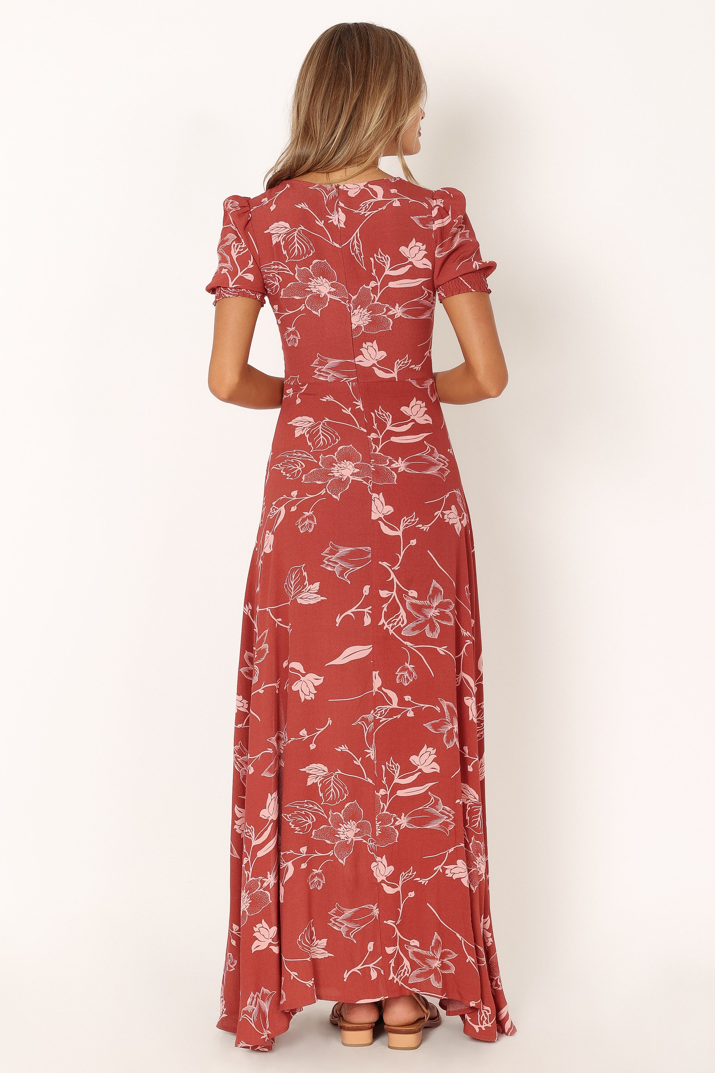 Petal and Pup USA DRESSES Franklin Maxi Dress - Rust Floral