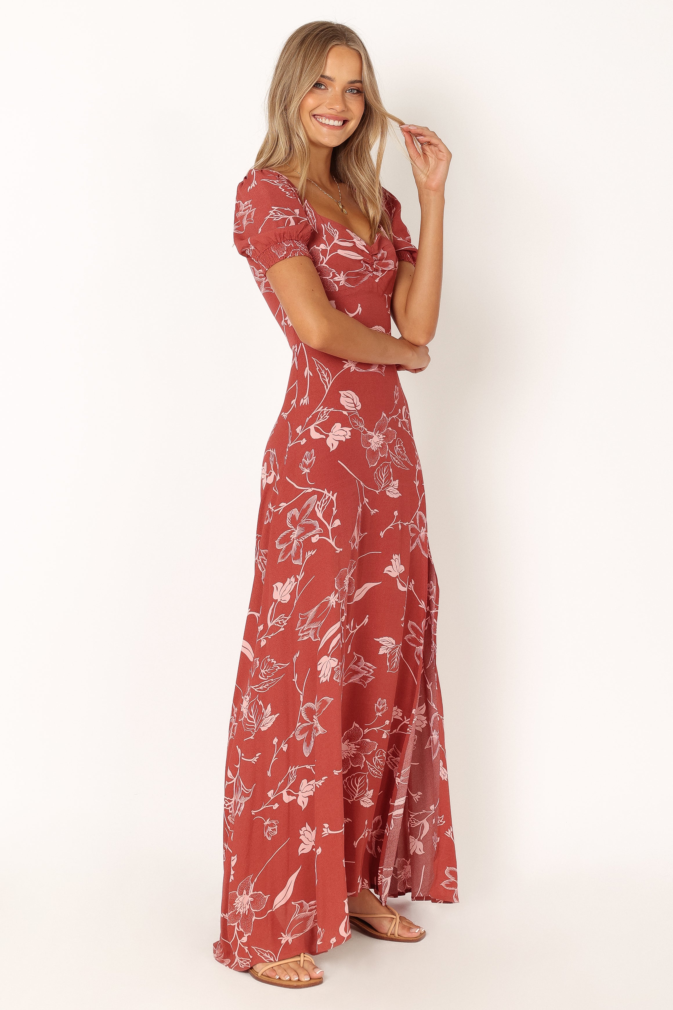 Petal and Pup USA DRESSES Franklin Maxi Dress - Rust Floral