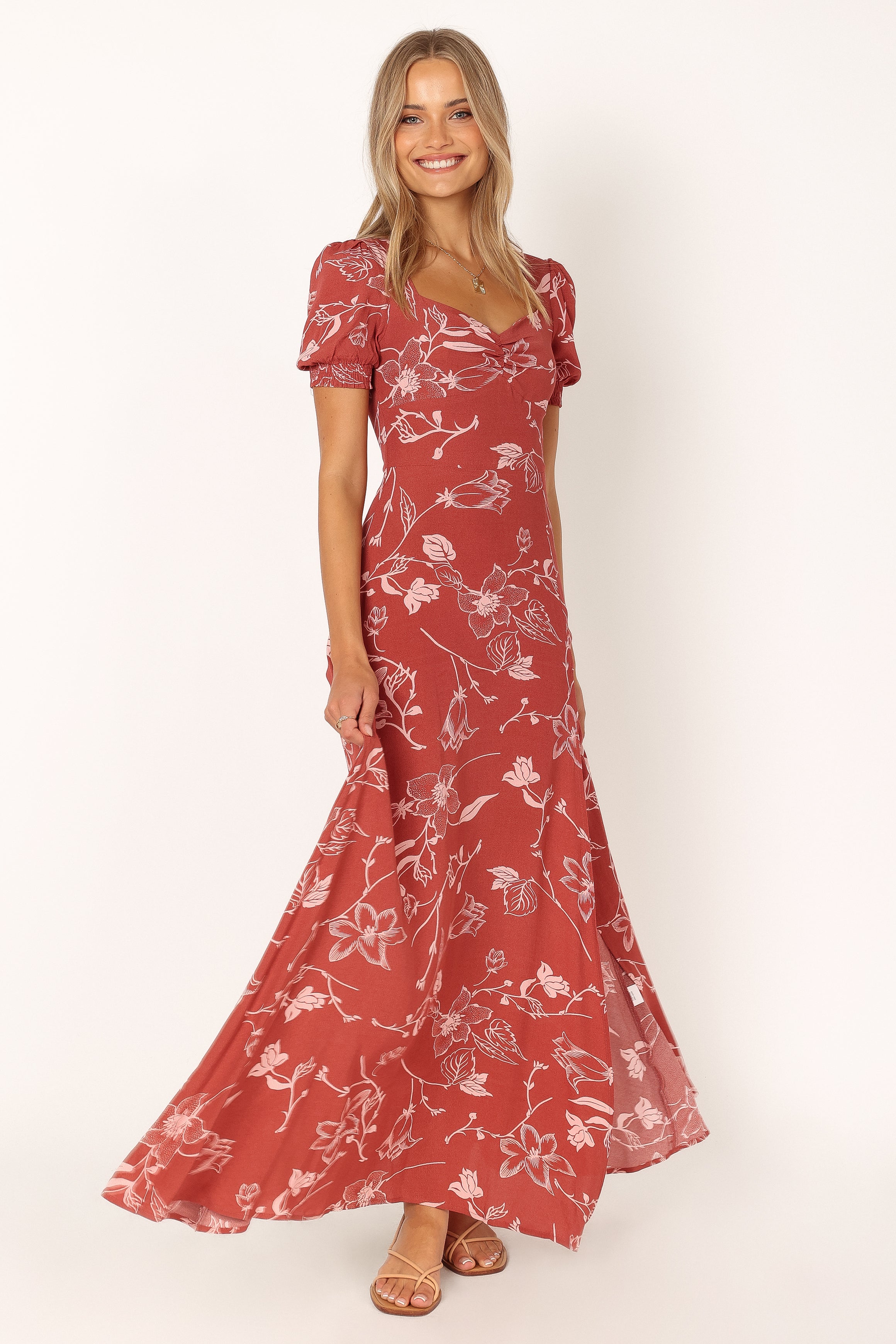 Petal and Pup USA DRESSES Franklin Maxi Dress - Rust Floral
