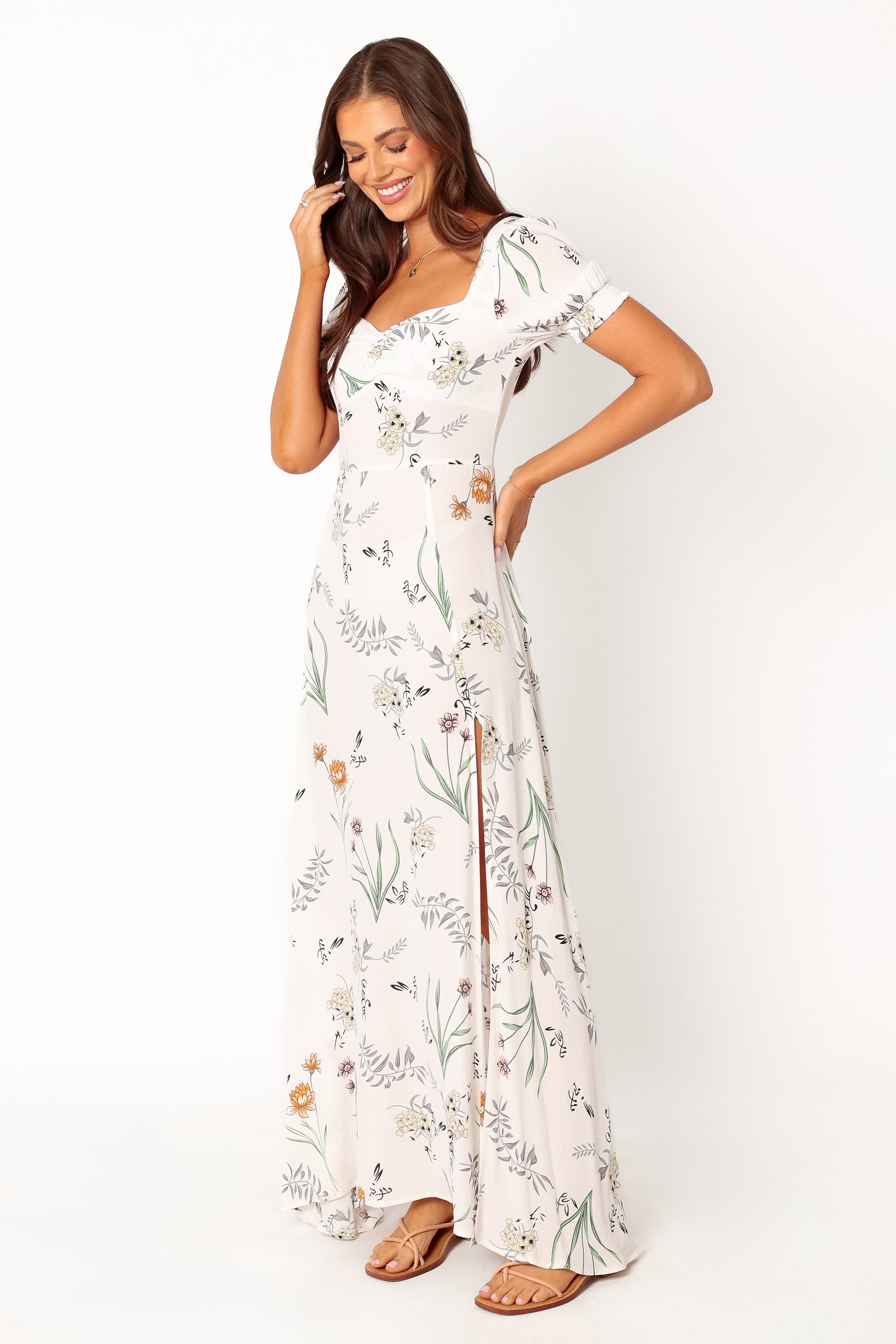 Petal and Pup USA DRESSES Franklin Maxi Dress - White Floral (Hold for Rack)