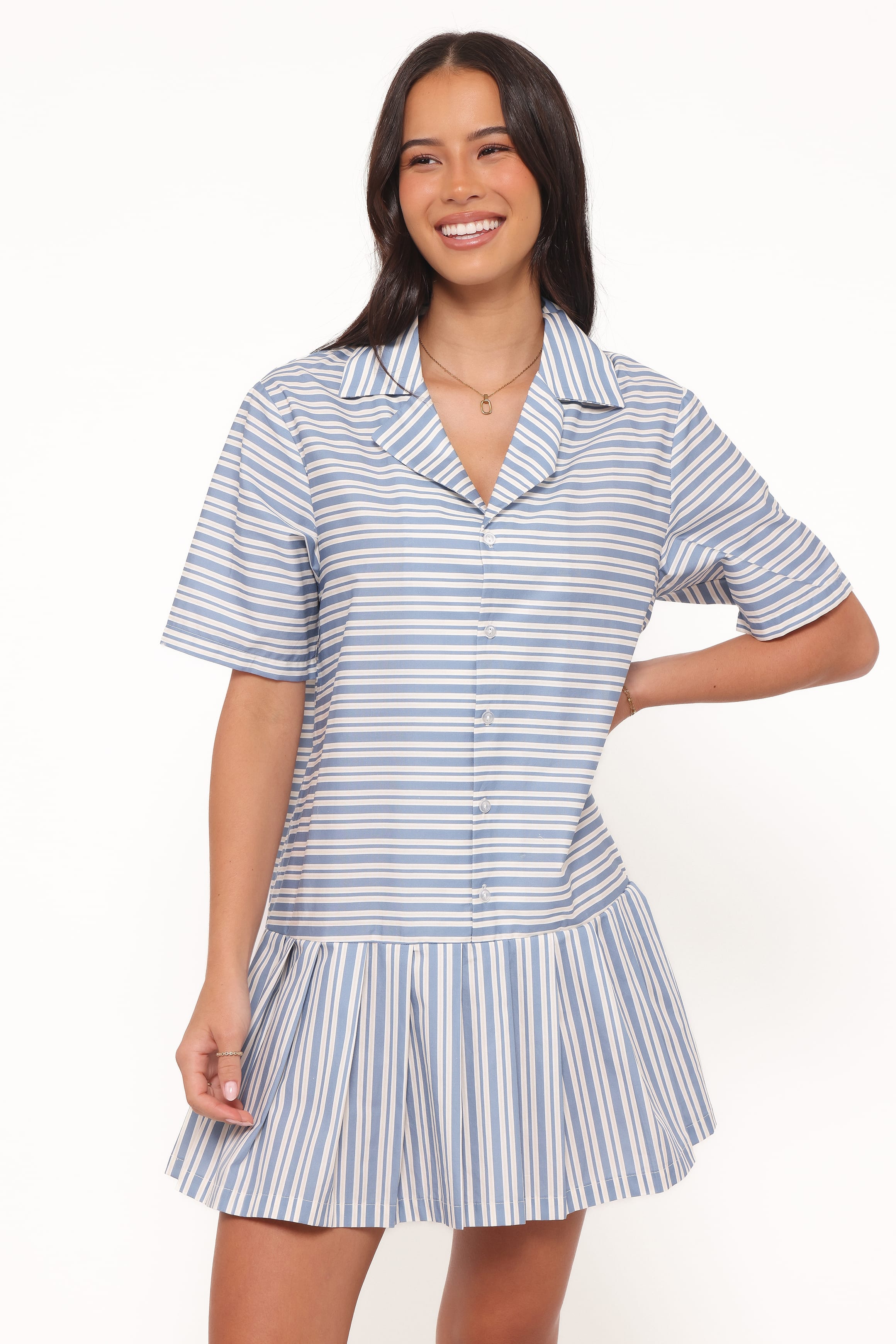 Petal and Pup USA DRESSES Fraser Mini Dress - Blue Stripe