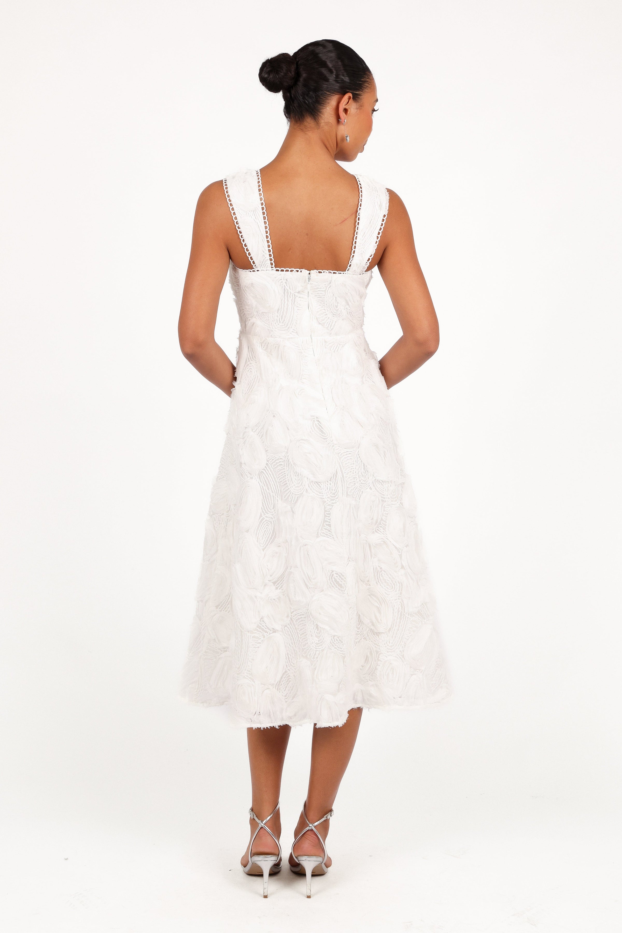 Petal and Pup USA DRESSES Gabbie Midi Dress - White