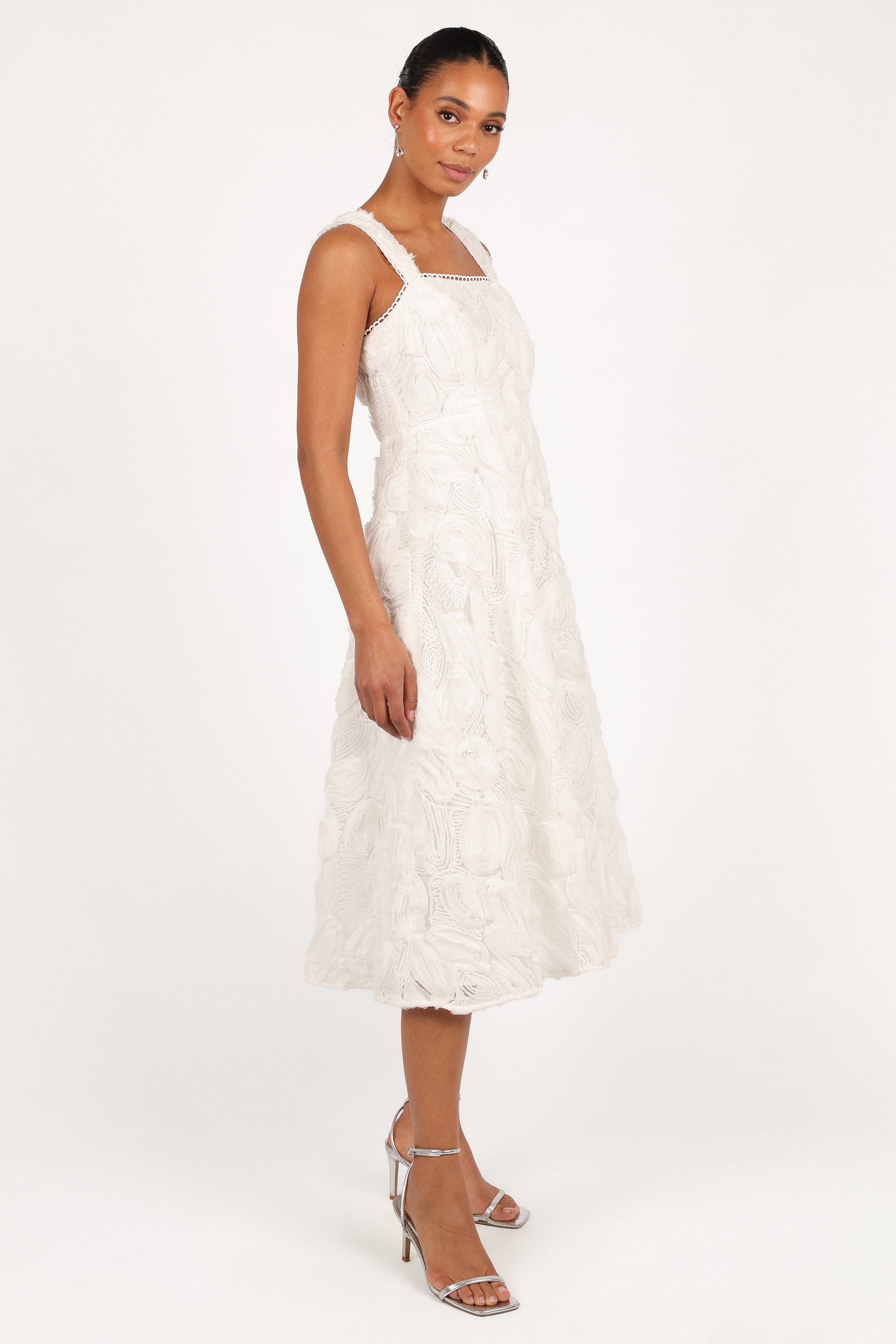 Petal and Pup USA DRESSES Gabbie Midi Dress - White