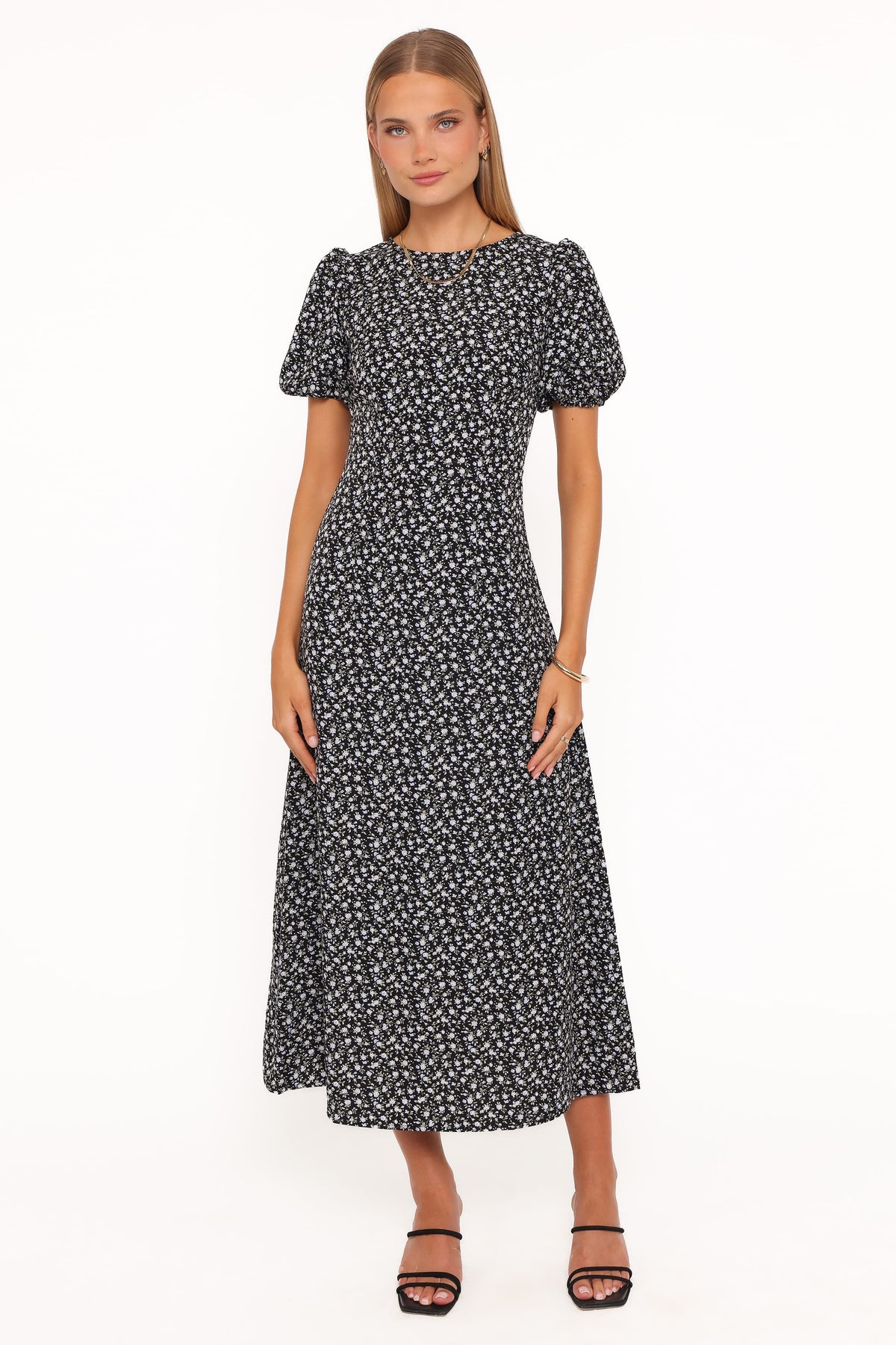 Petal and Pup USA DRESSES Gemima Maxi Dress - Black Ditsy Floral