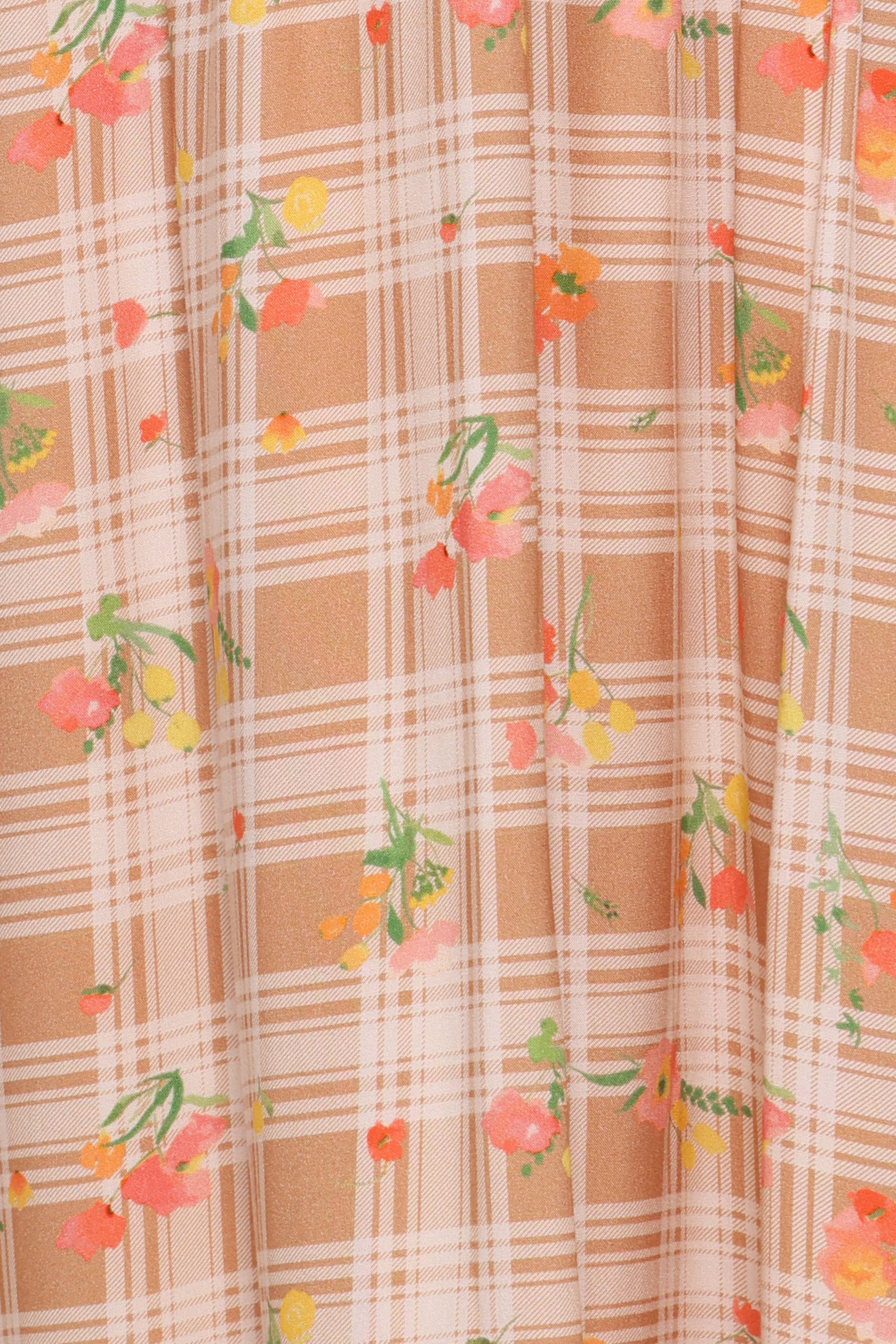 Petal and Pup USA DRESSES Gemini Halterneck Maxi Dress - Yellow Floral Gingham