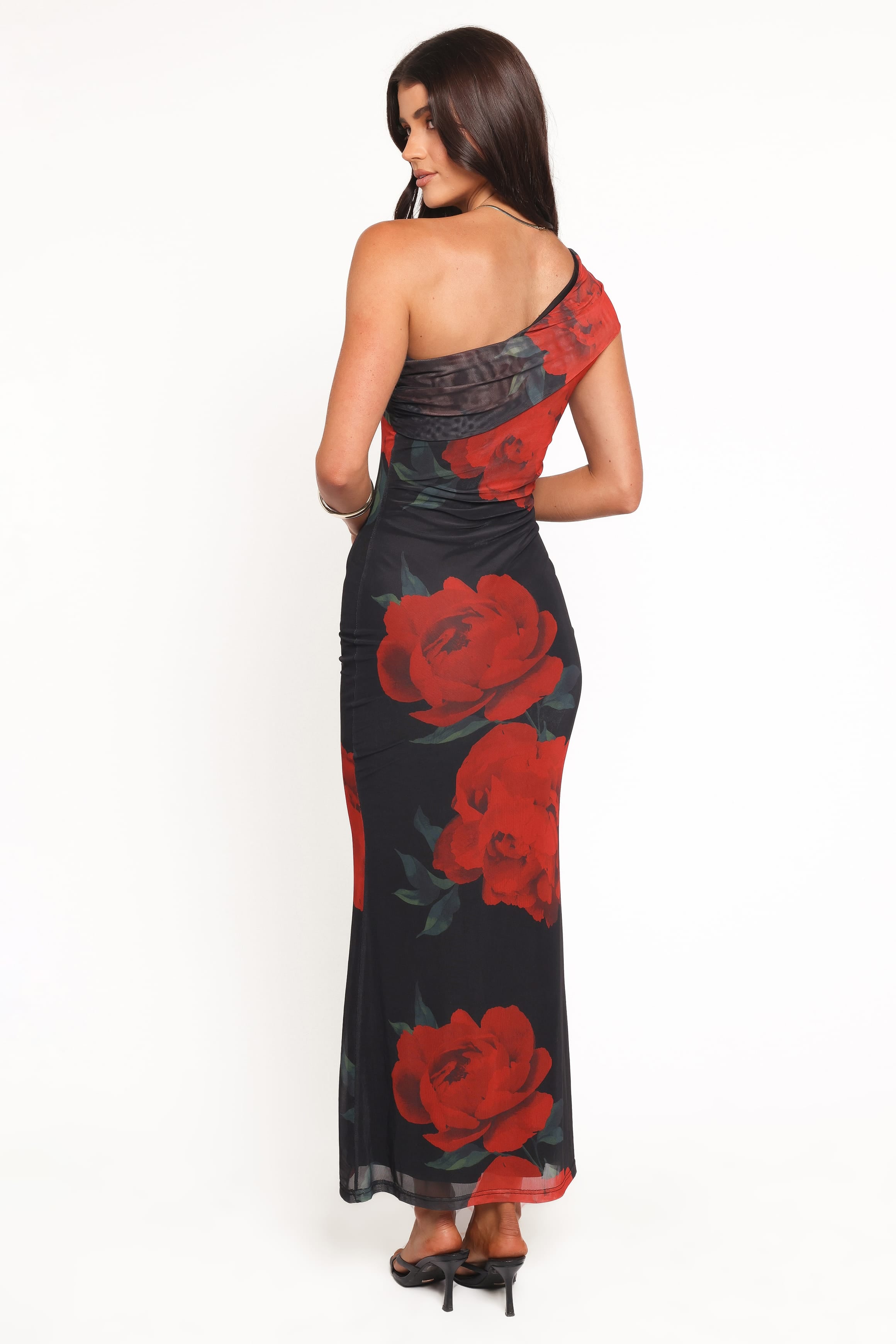 Petal and Pup USA DRESSES Gerri Off Shoulder Maxi Dress - Black Floral