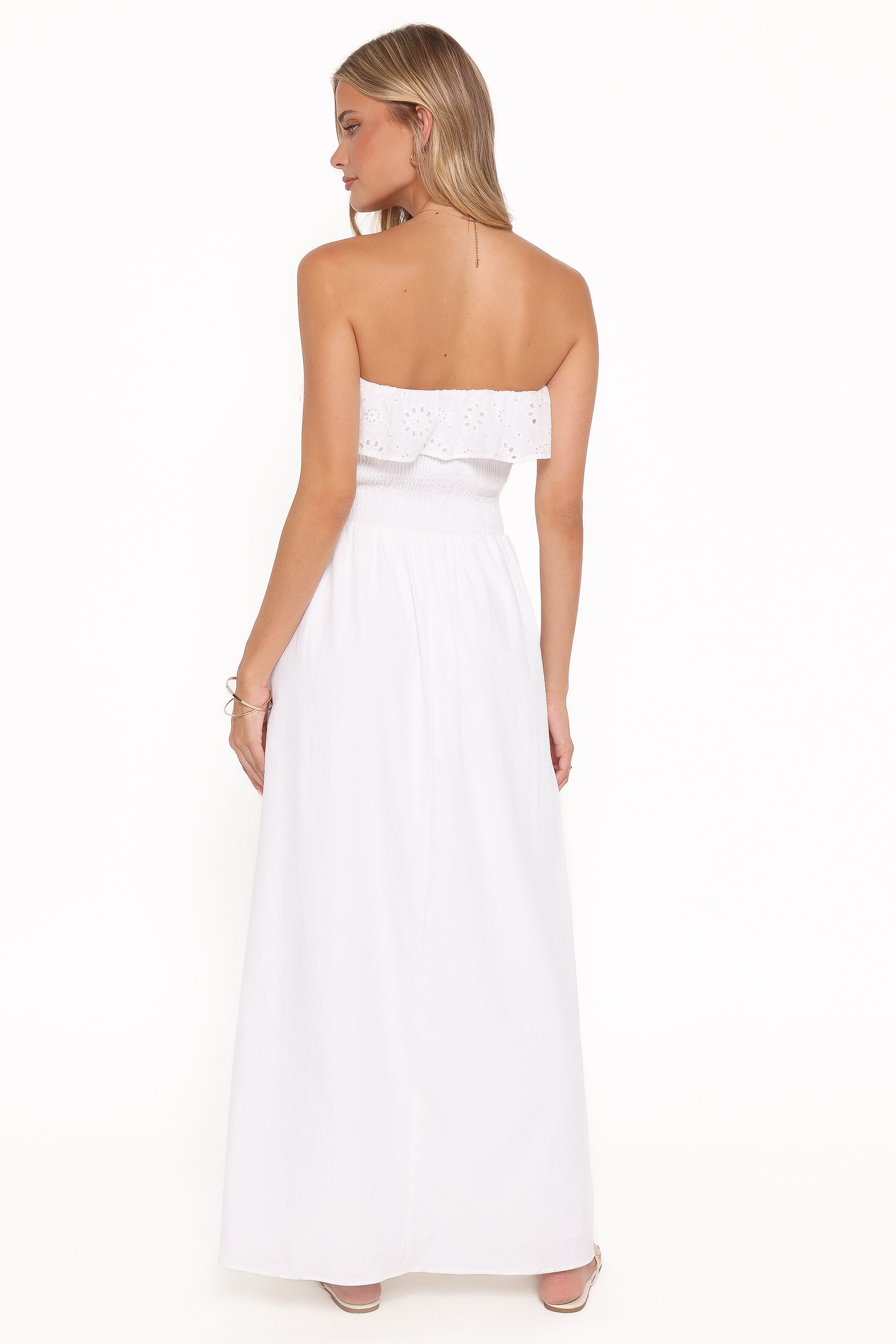 Petal and Pup USA DRESSES Gilbert Strapless Maxi Dress - White
