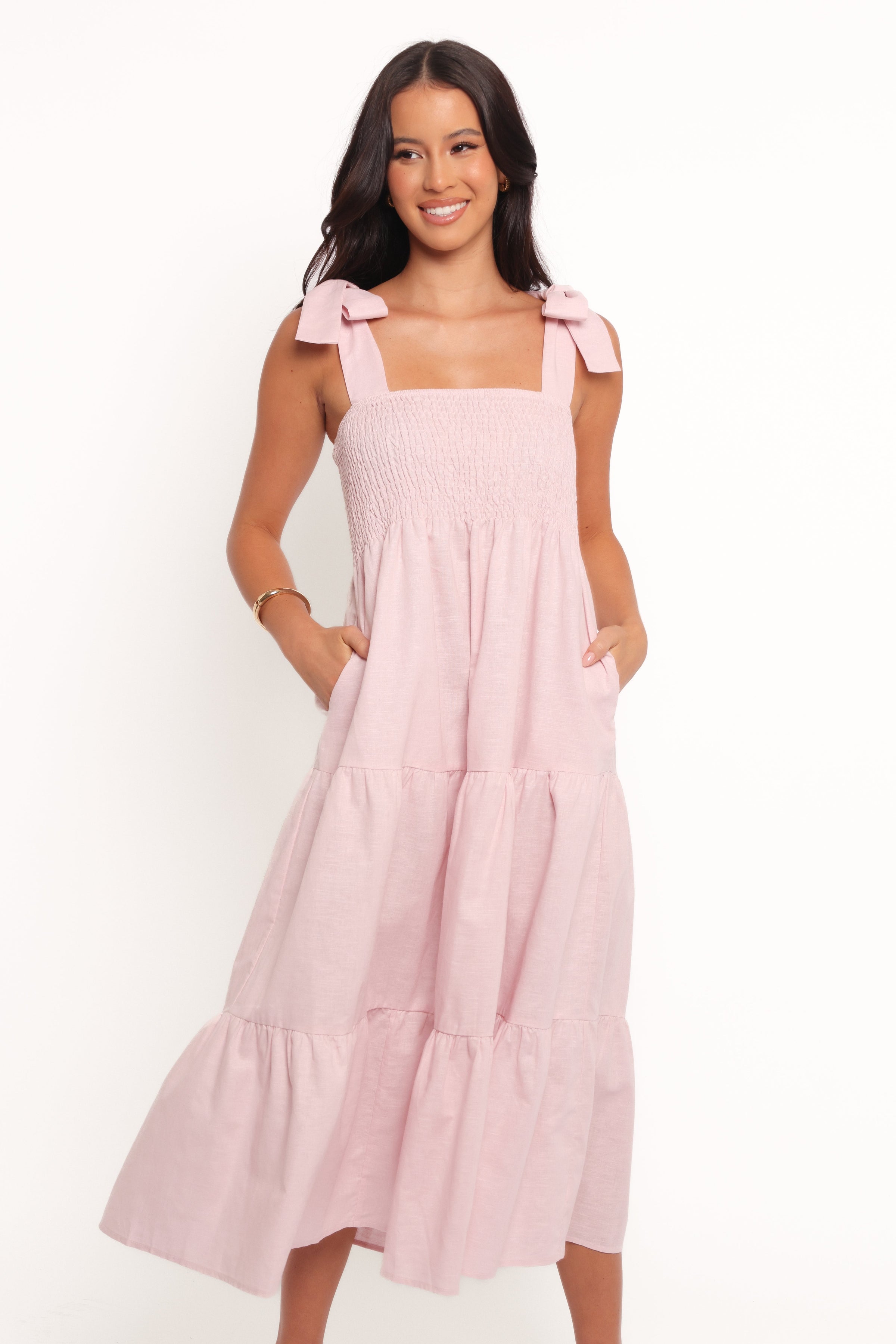 Petal and Pup USA DRESSES Giorgi Midi Dress - Pink