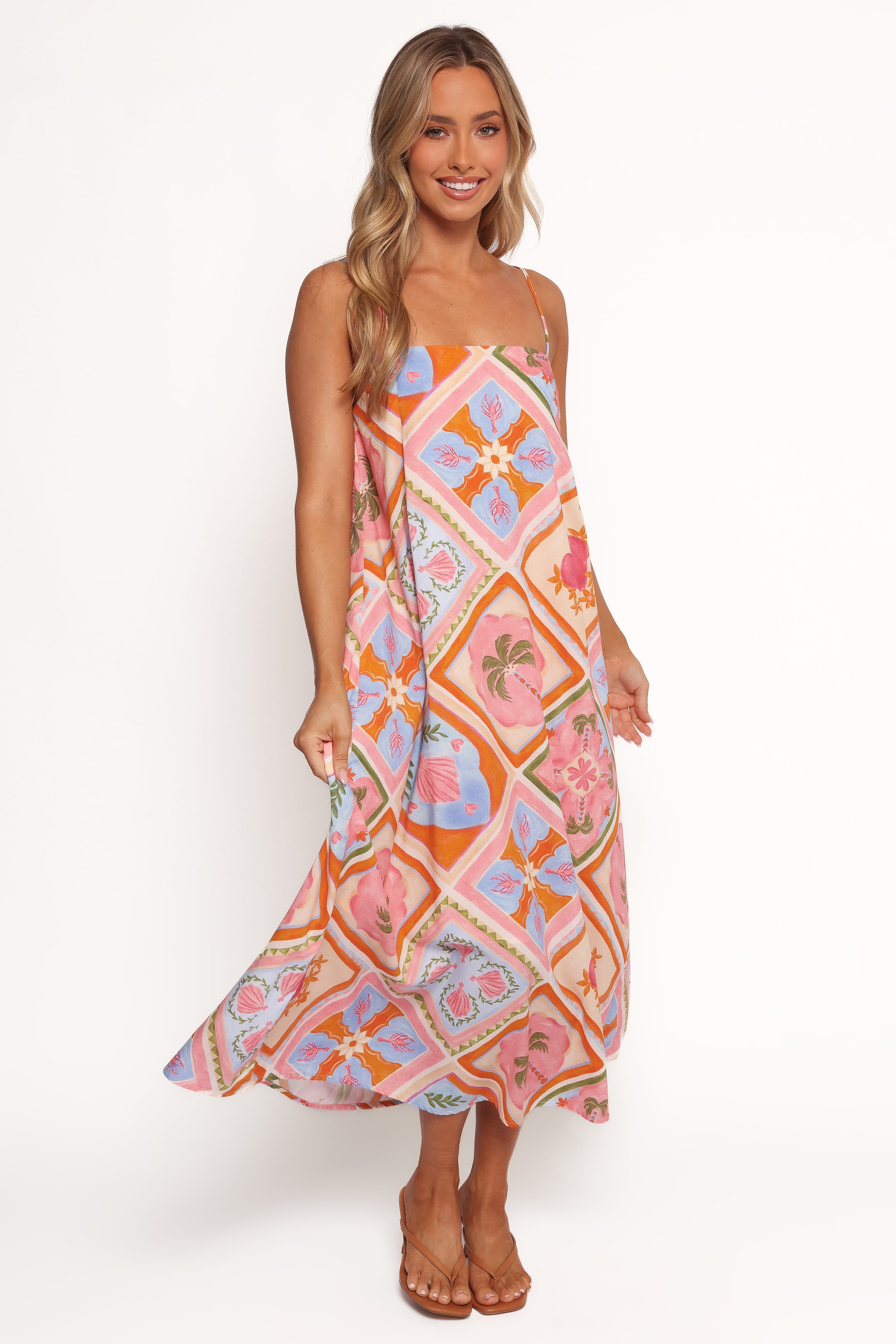 Petal and Pup USA DRESSES Gisela Midi Dress - Multi Tile (Hold for Rack)