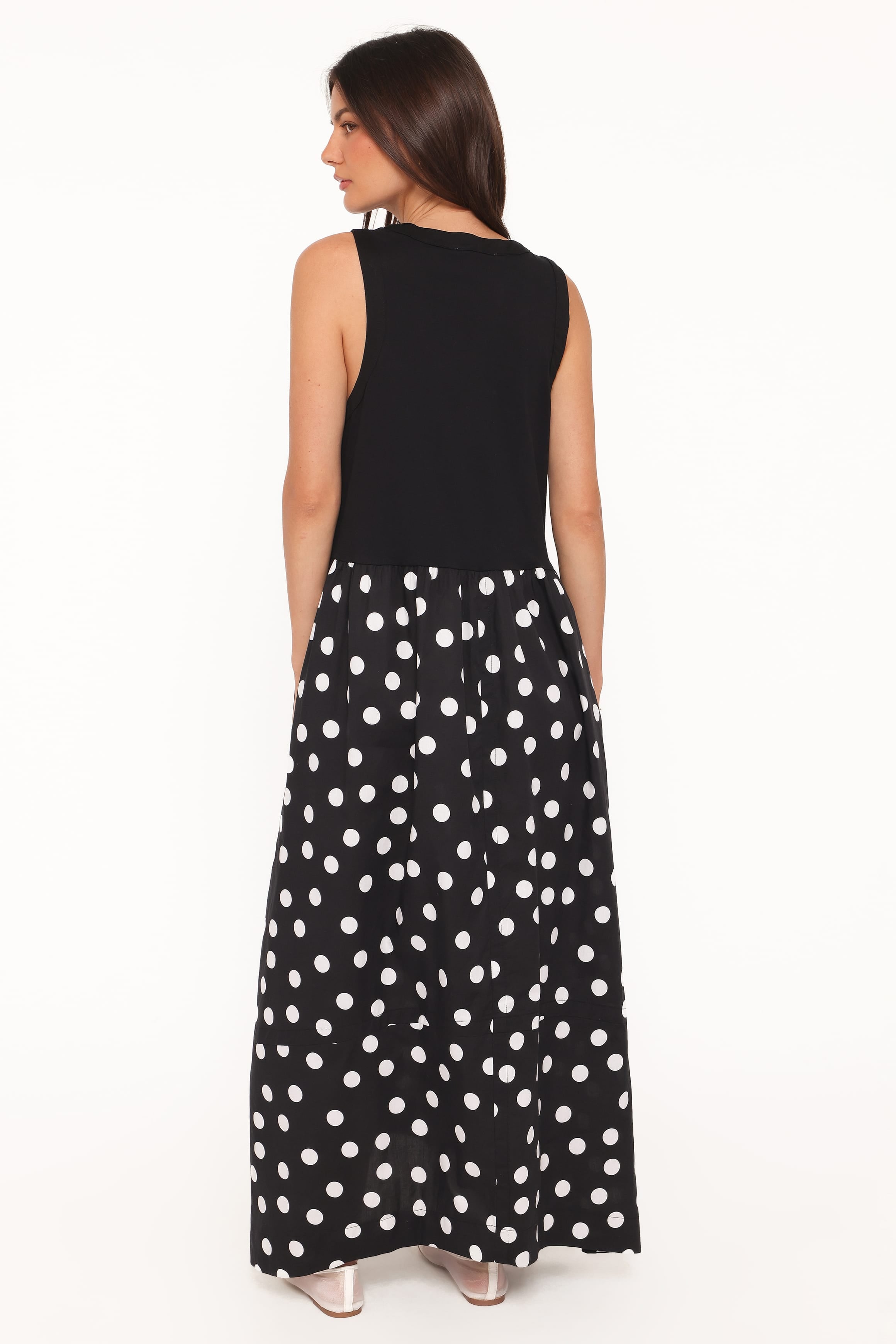 Petal and Pup USA DRESSES Glenda Maxi Dress - Black Polka Dot