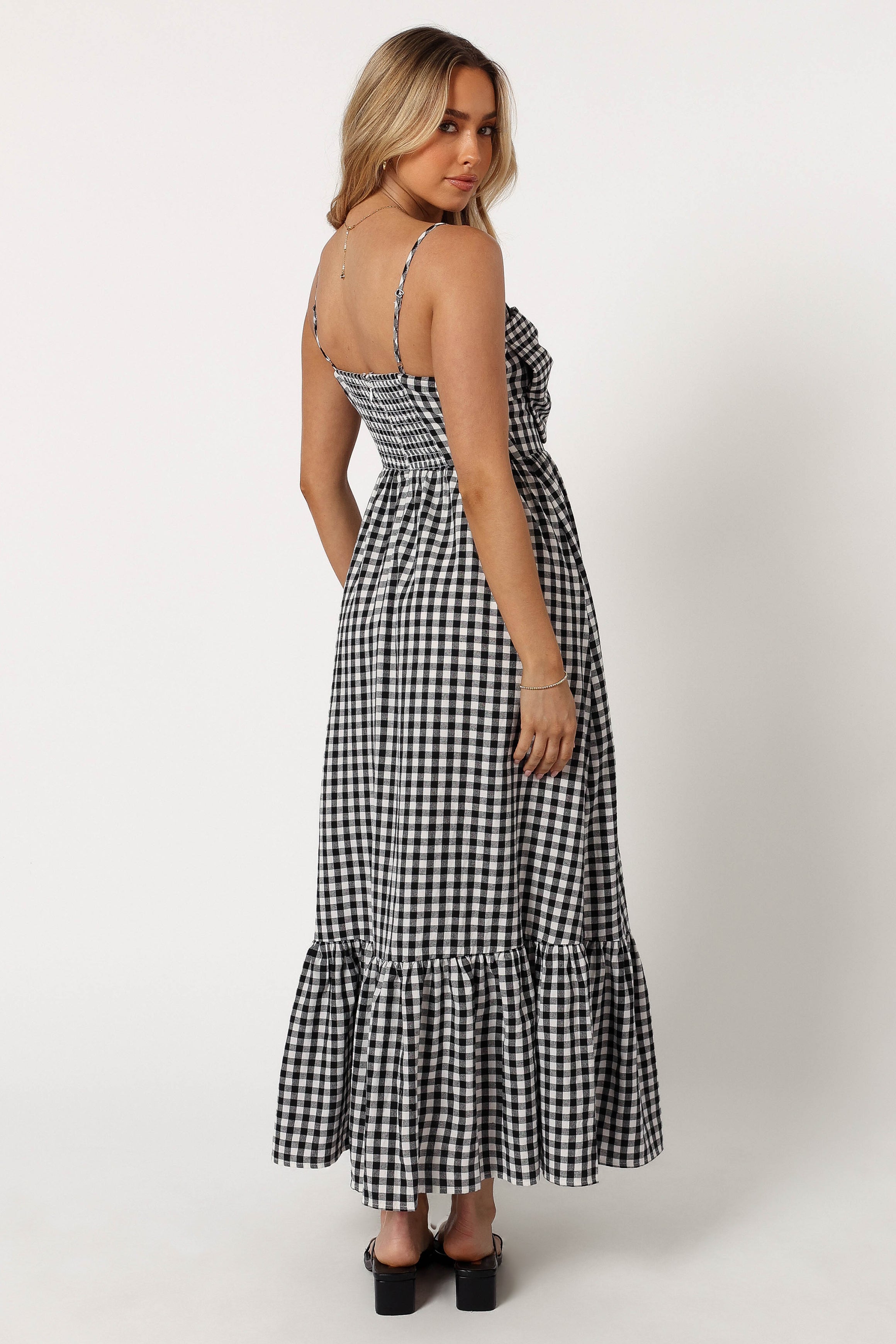 Petal and Pup USA DRESSES Hailee Maxi Dress - Black Gingham