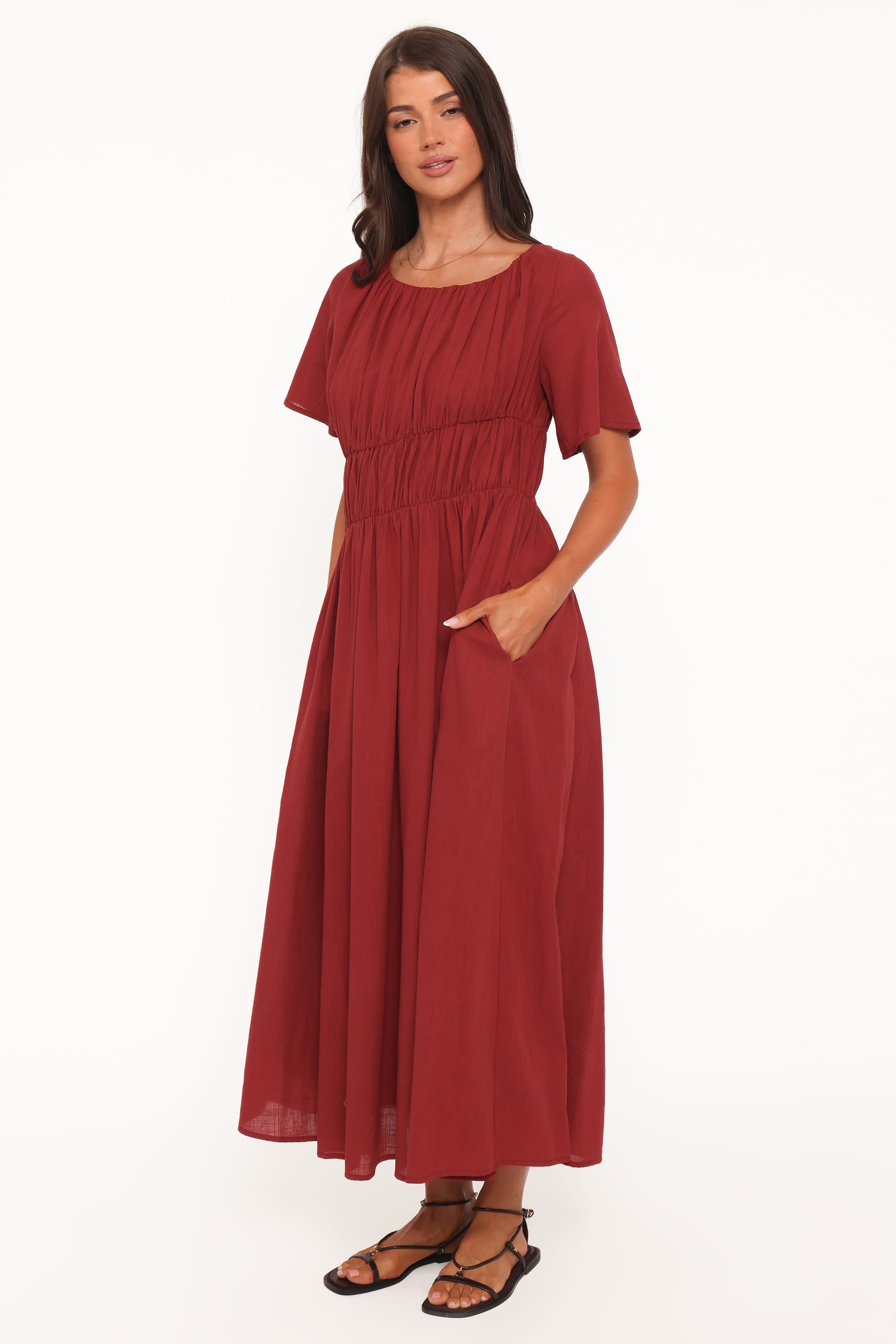 Petal and Pup USA DRESSES Harlen Maxi Dress - Deep Red