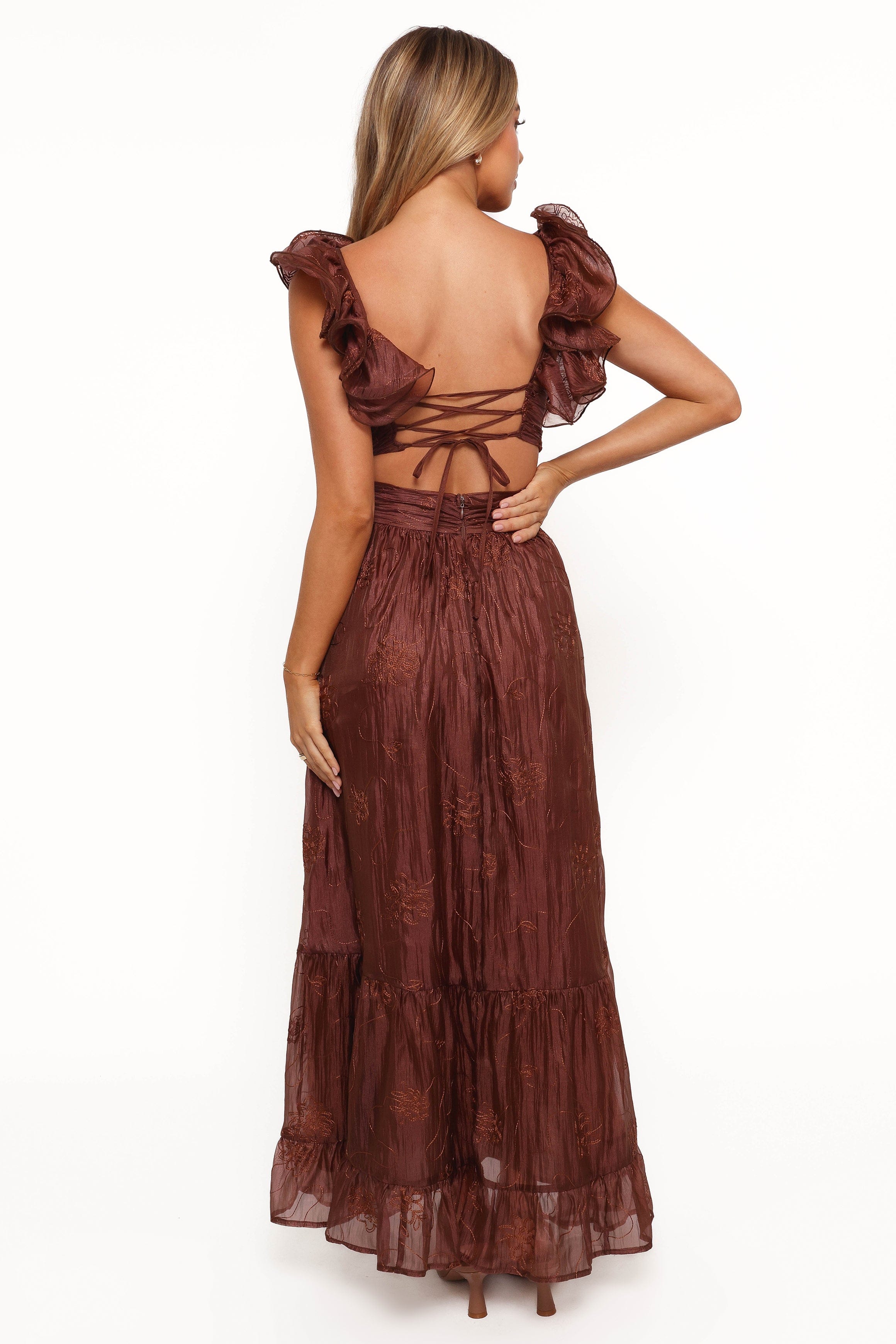 Petal and Pup USA DRESSES Harmony Maxi Dress - Brown Floral