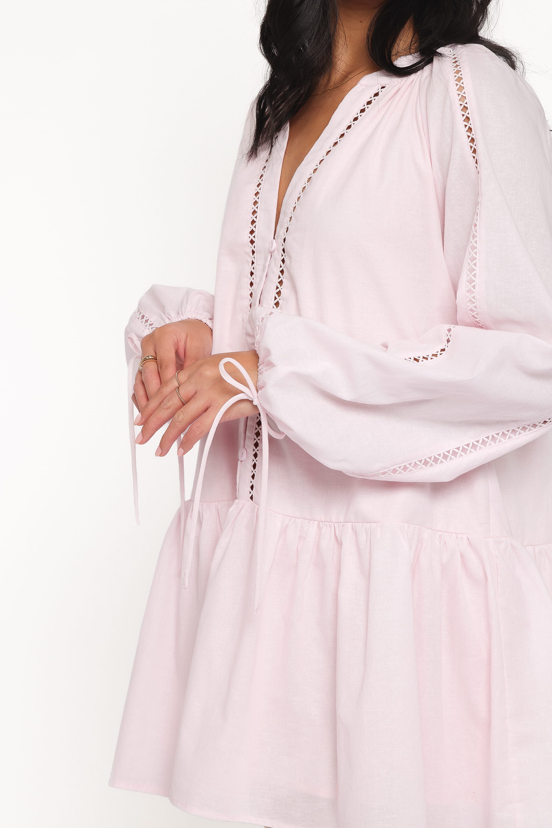 Petal and Pup USA DRESSES Hart Long Sleeve Mini Dress - Pink