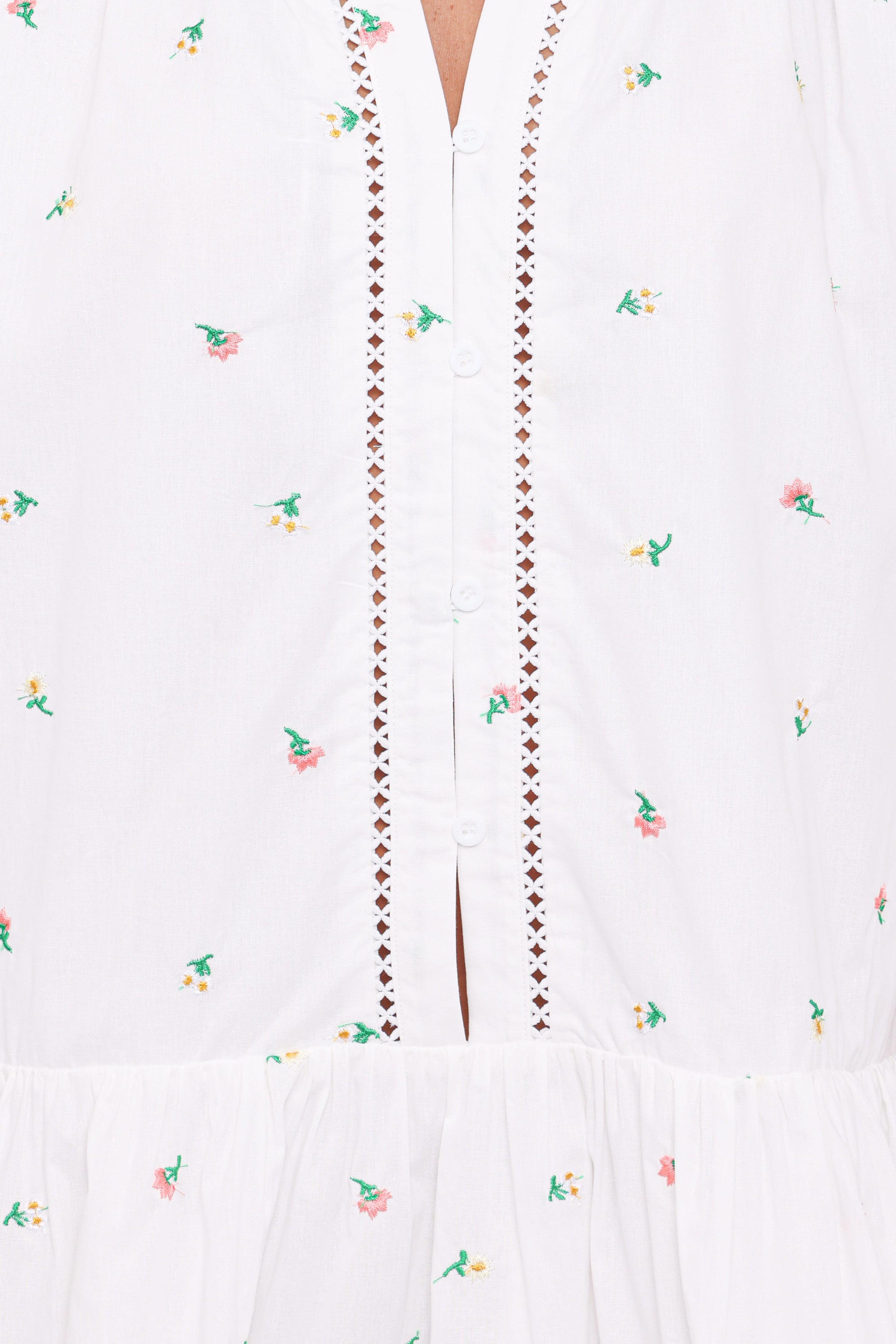 Petal and Pup USA DRESSES Hart Long Sleeve Mini Dress - White Floral