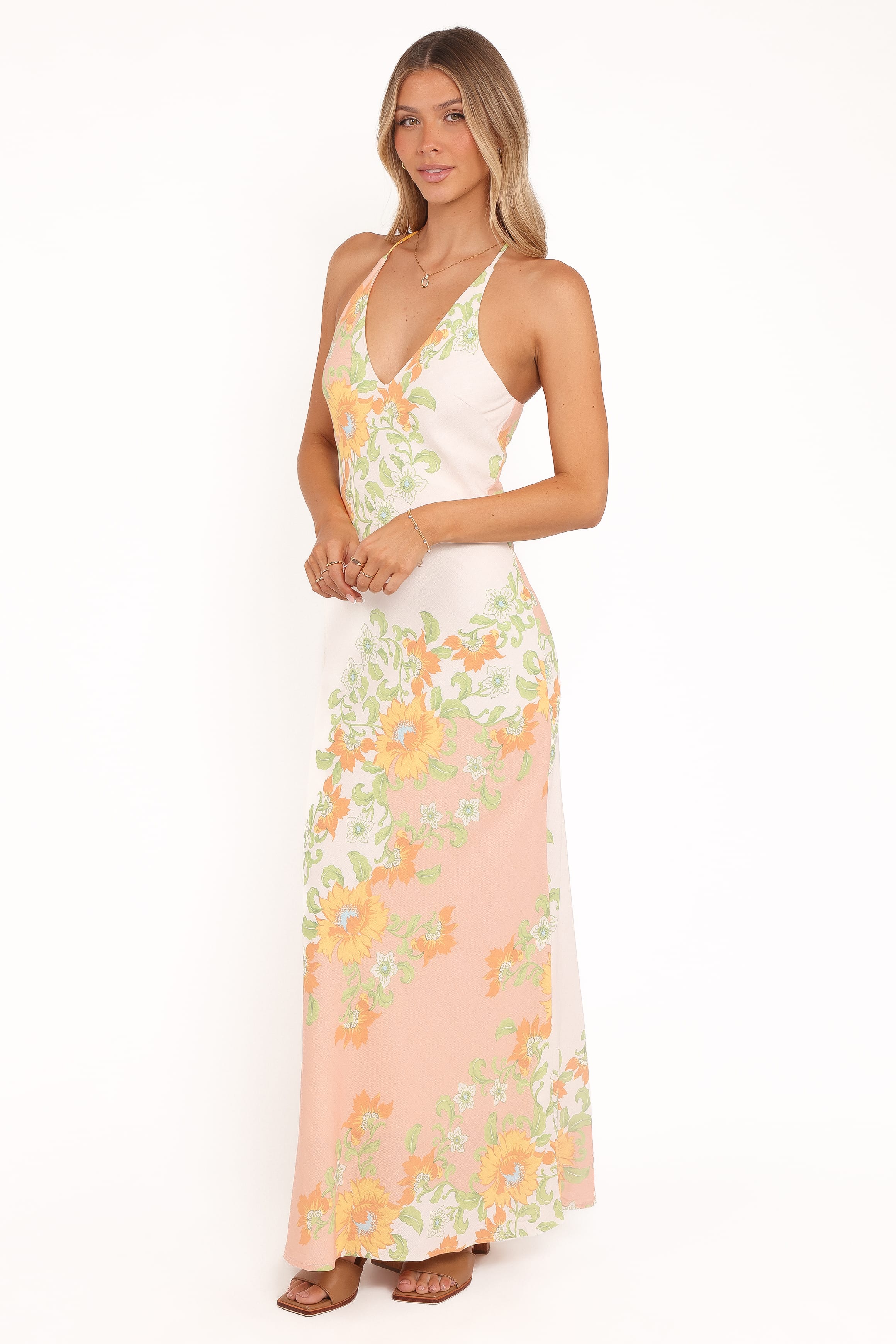 Petal and Pup USA DRESSES Haruki Maxi Dress - Yellow Spring Floral