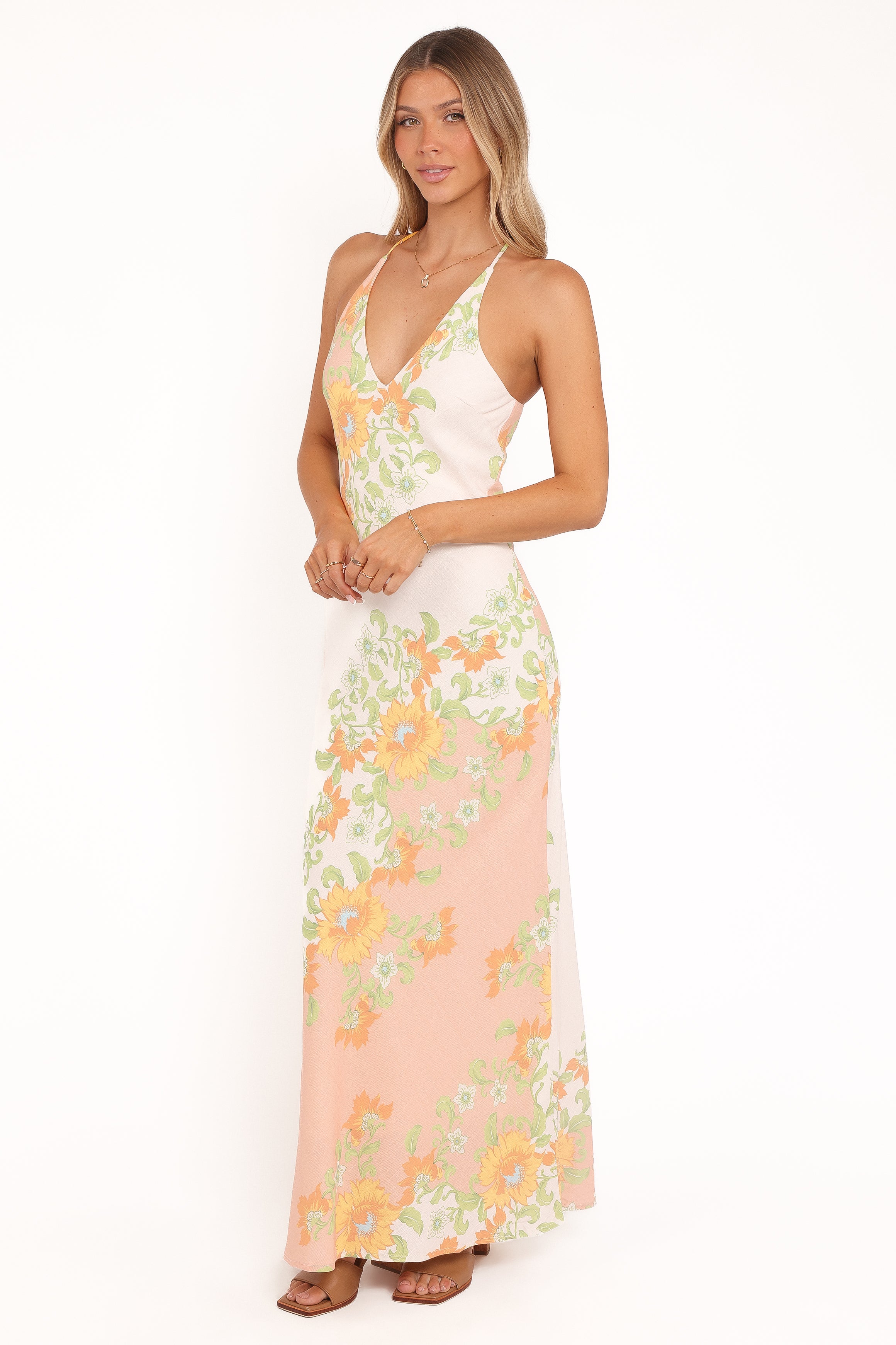Petal and Pup USA DRESSES Haruki Maxi Dress - Yellow Spring Floral