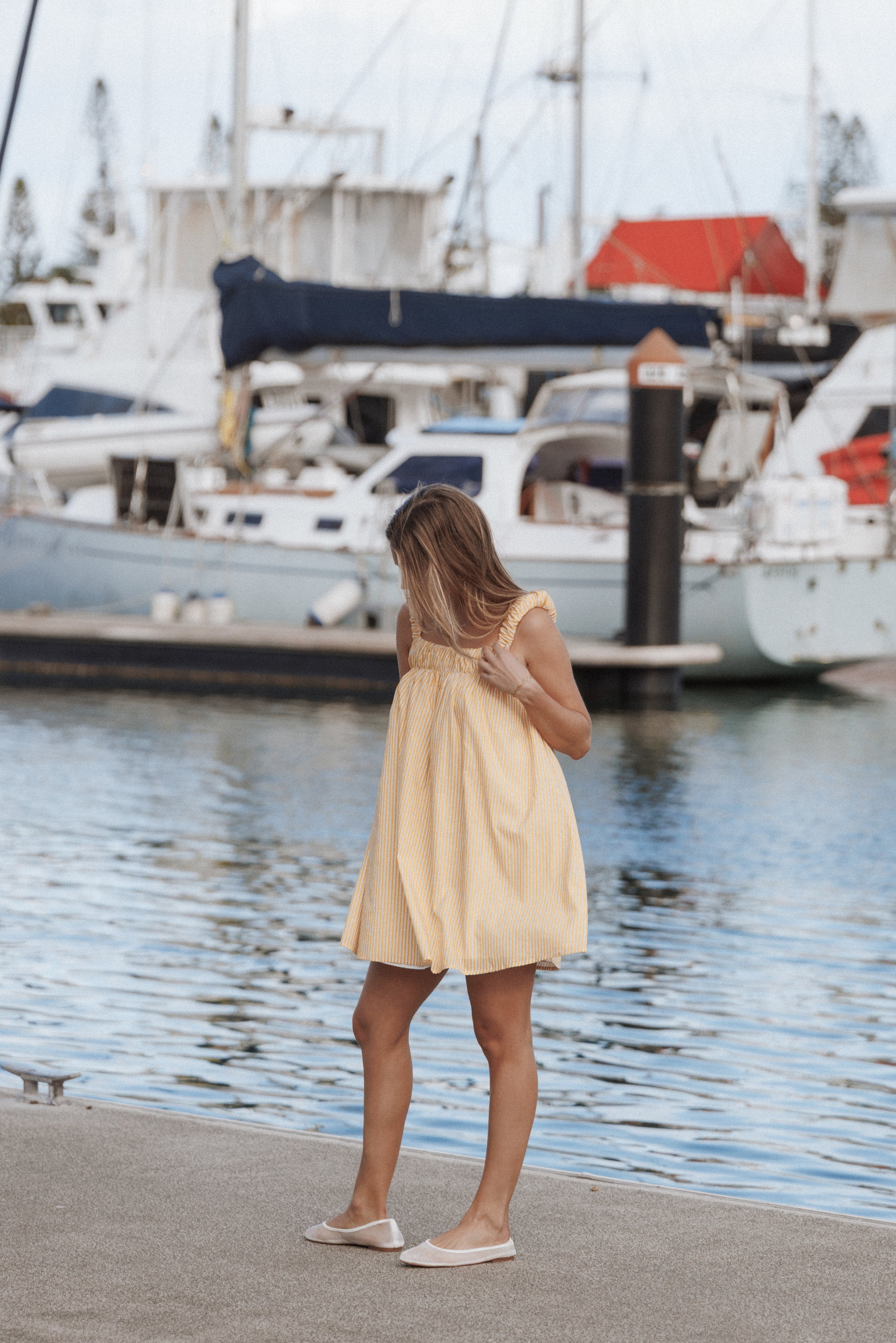 Petal and Pup USA DRESSES Helia Mini Dress - Mango Stripe