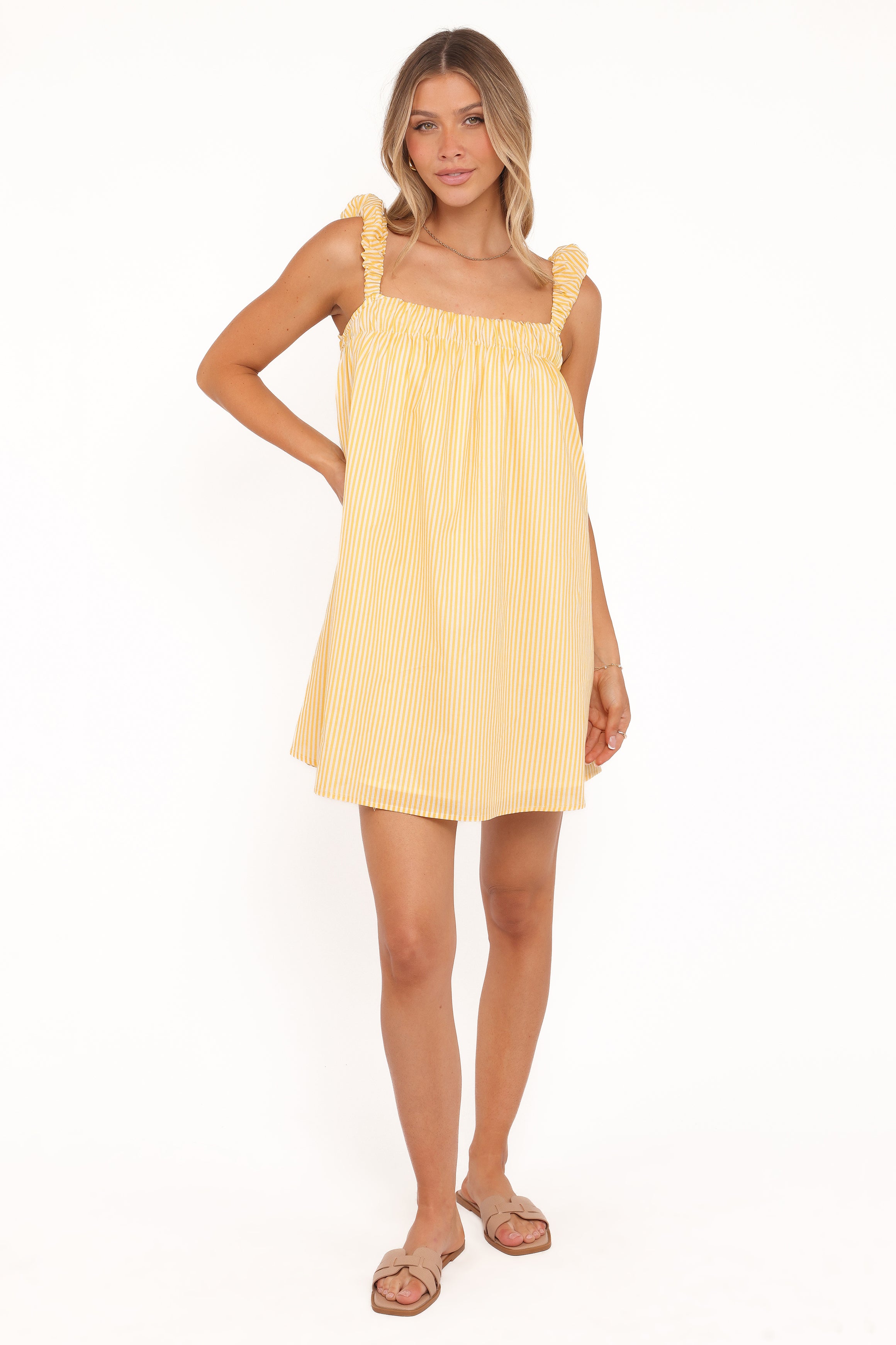 Petal and Pup USA DRESSES Helia Mini Dress - Mango Stripe