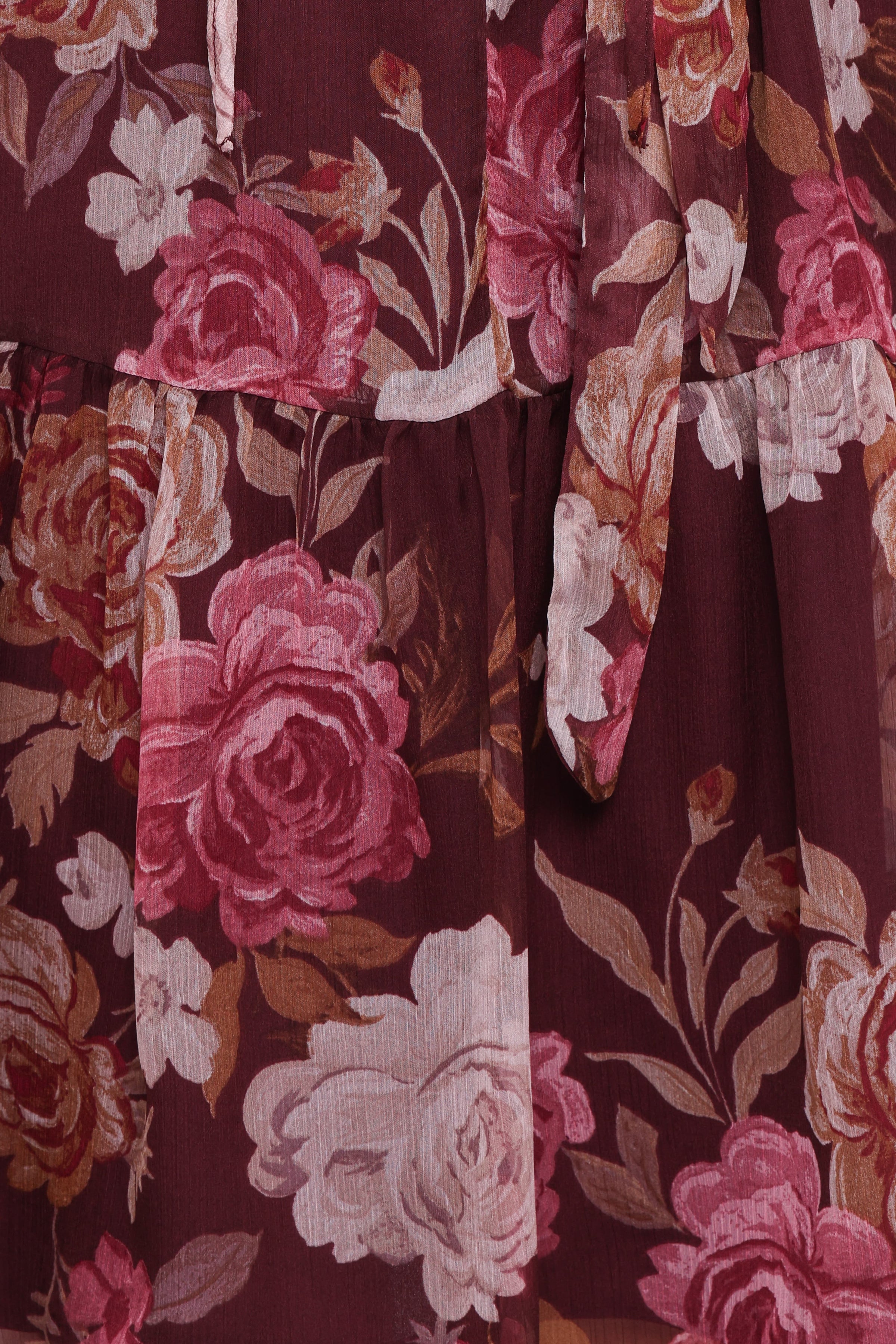 Petal and Pup USA DRESSES Hensely Mini Dress - Burgundy Brandy Bloom