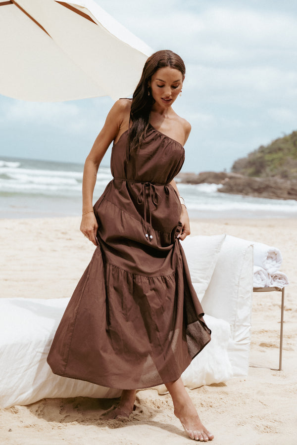Petal and Pup USA DRESSES Hilde Maxi Dress - Chocolate