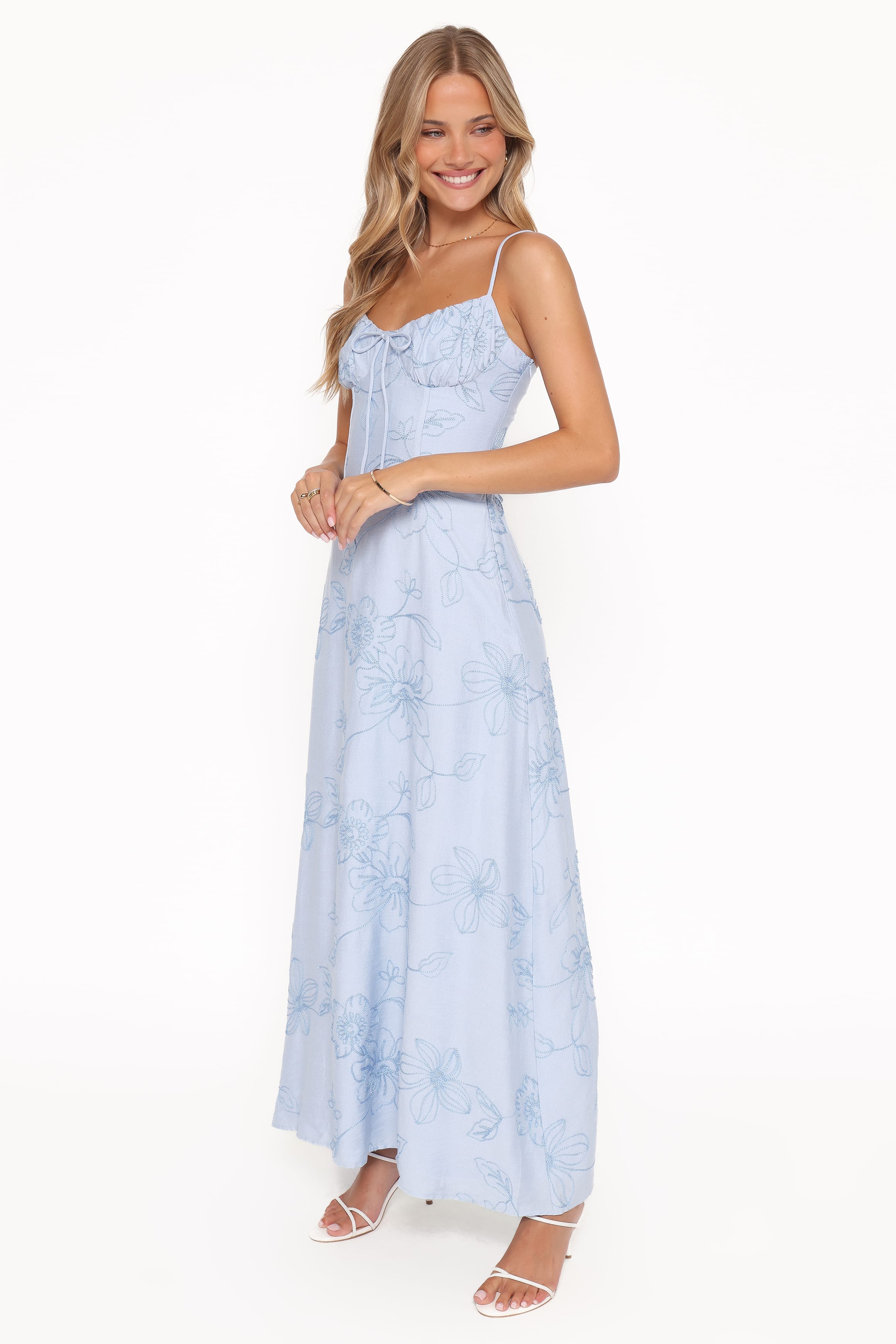 Petal and Pup USA DRESSES Houston Maxi Dress - Blue Floral