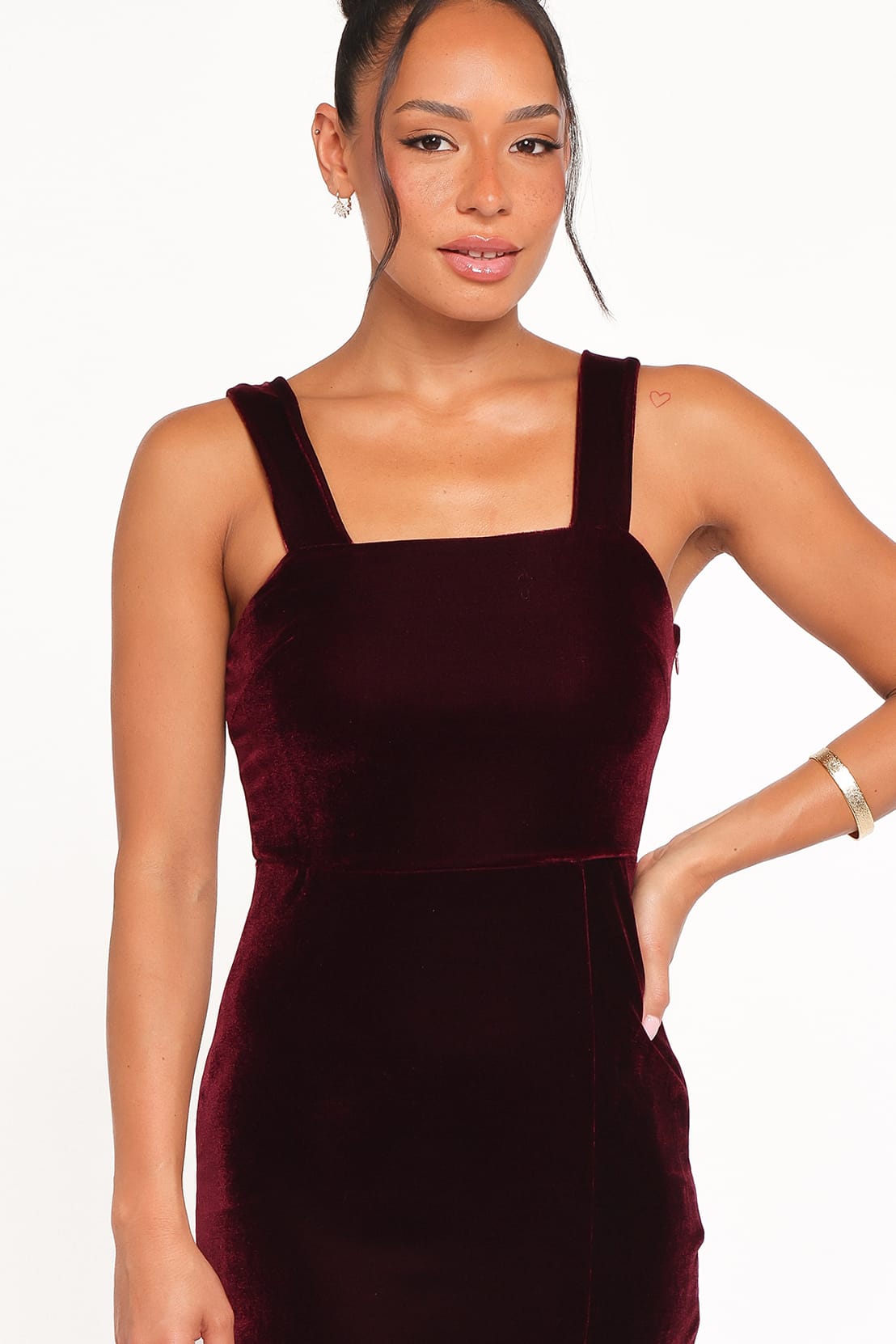 Petal and Pup USA DRESSES Hyatt Velvet Dress - Burgundy