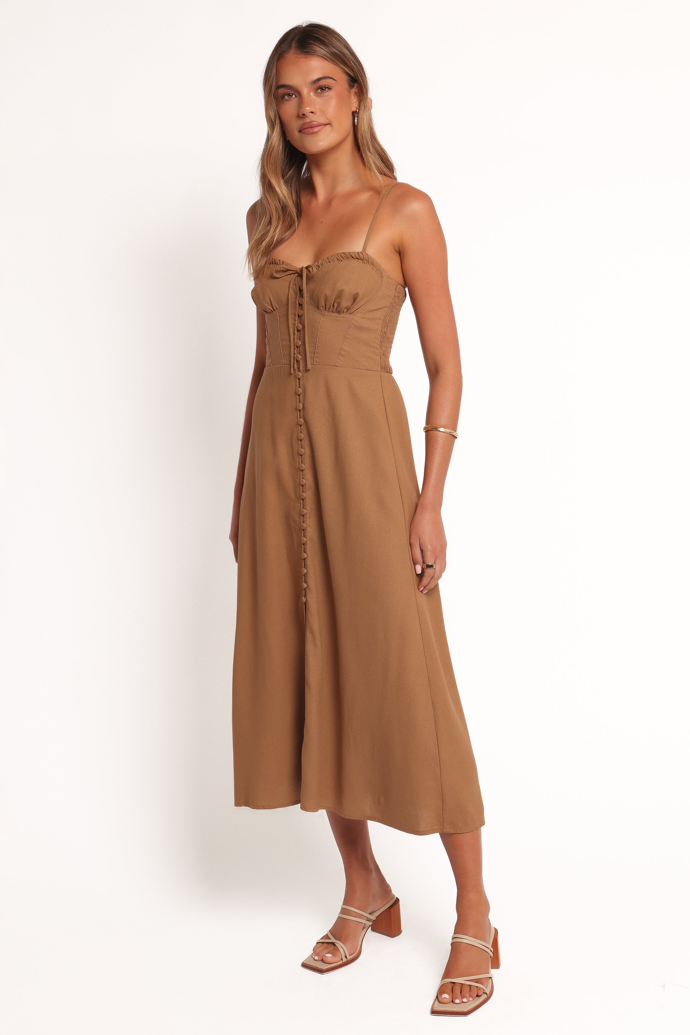 Petal and Pup USA DRESSES Ida Midi Dress - Golden Palm